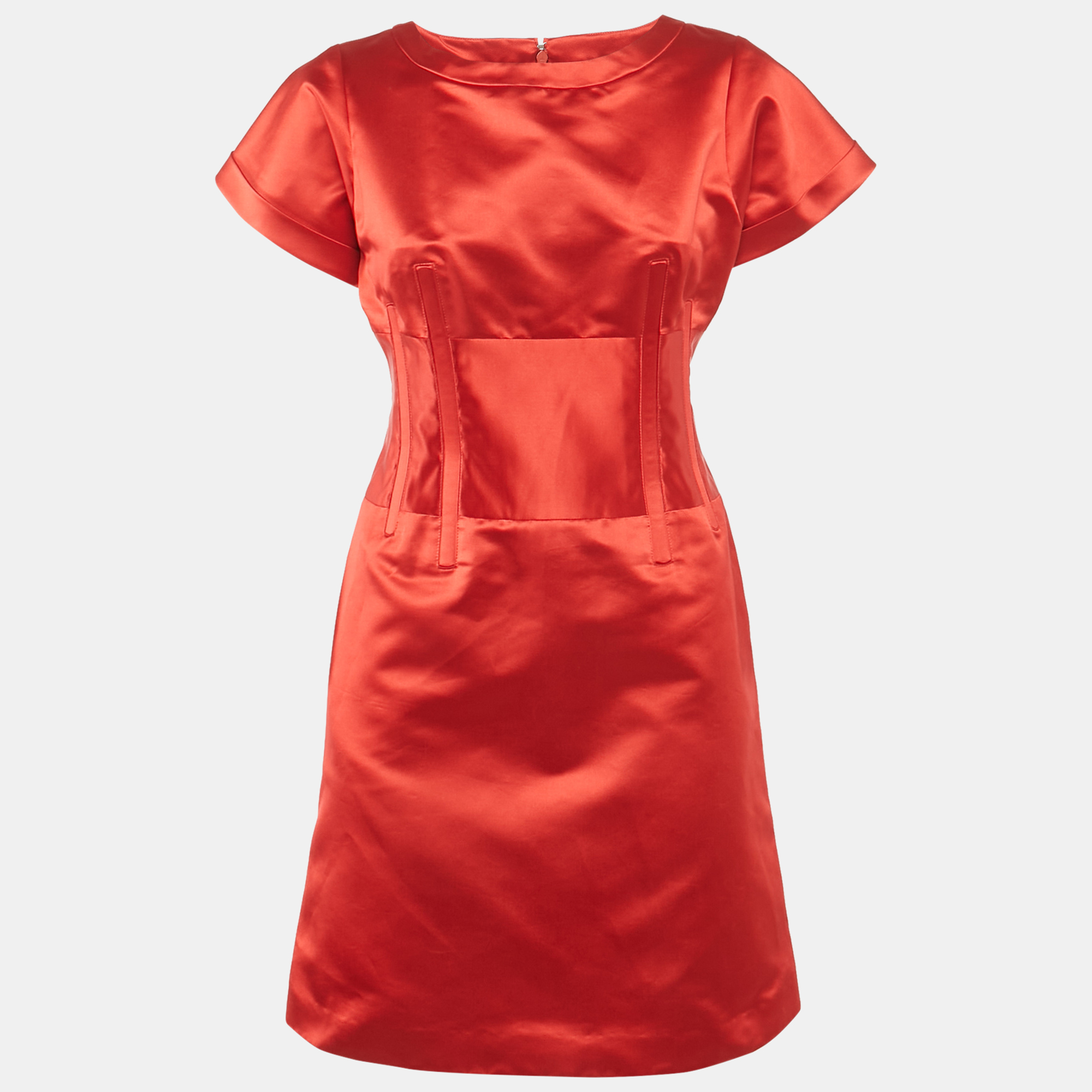

Celine Red Satin Corset Mini Dress M