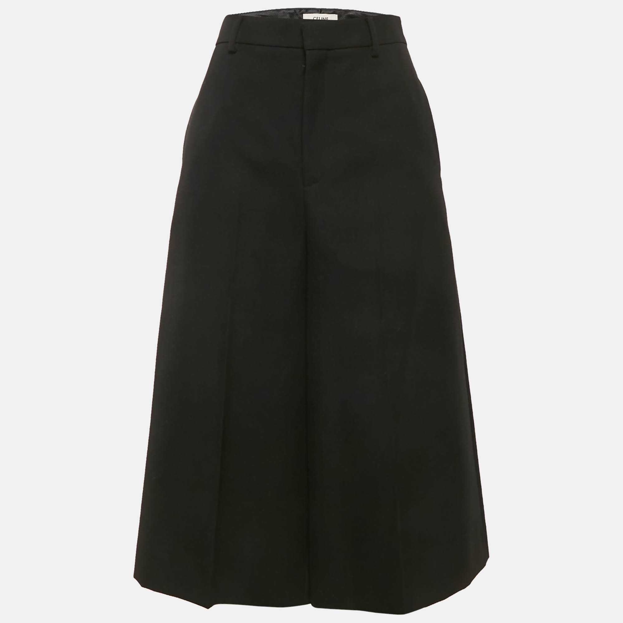 

Celine Black Gabardine Culottes Trouser S
