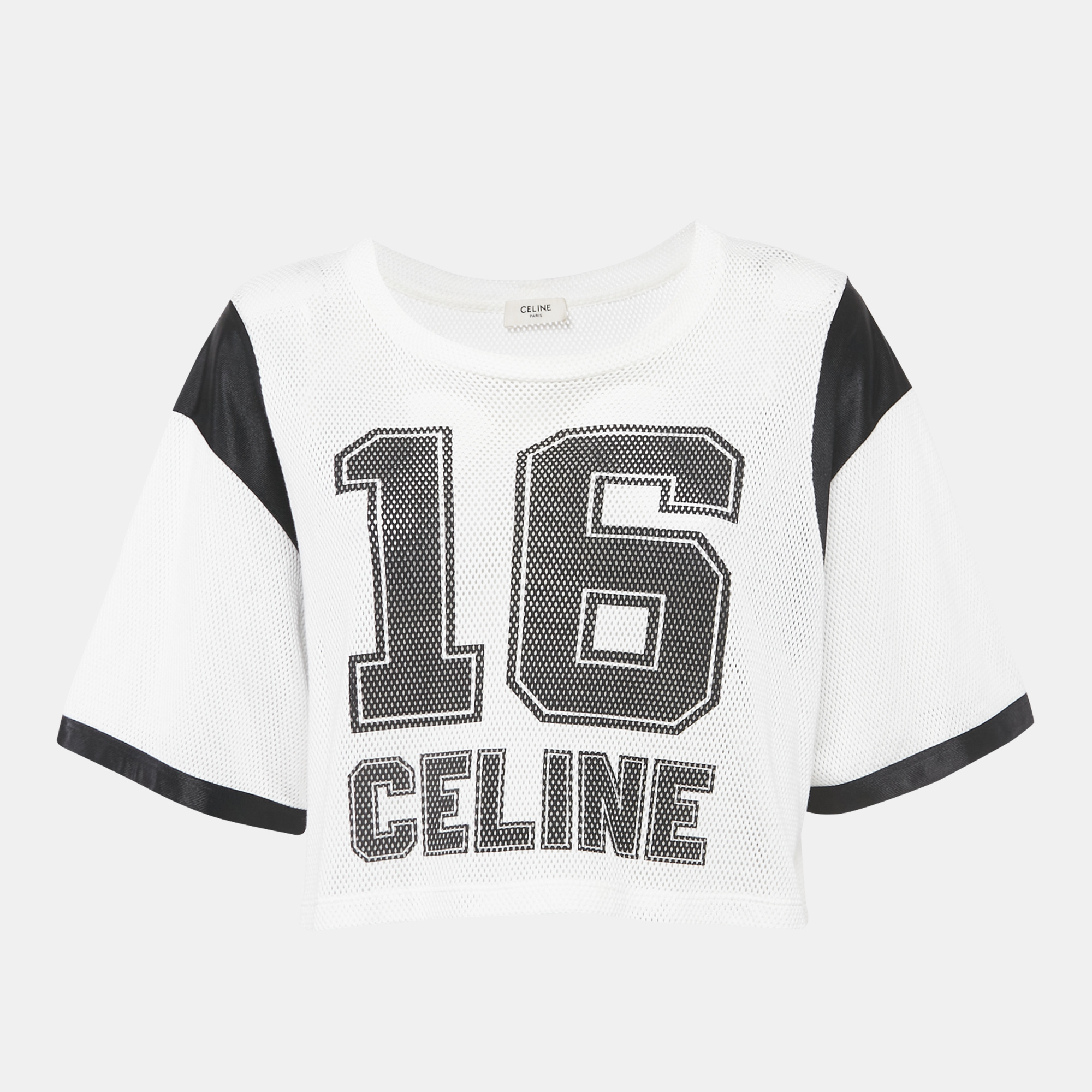 

Celine White16 Print Mesh T-Shirt M, White