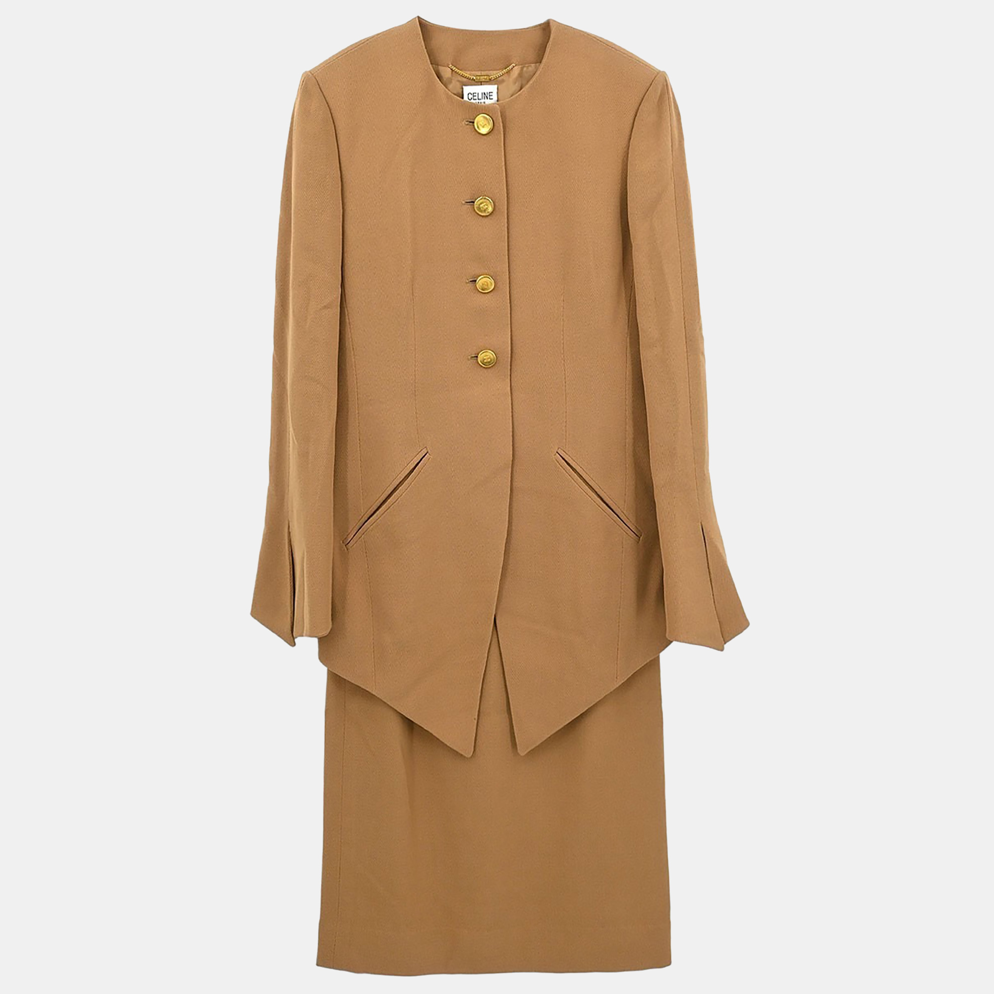

Celine Setup Suit Jacket Skirt Brown S