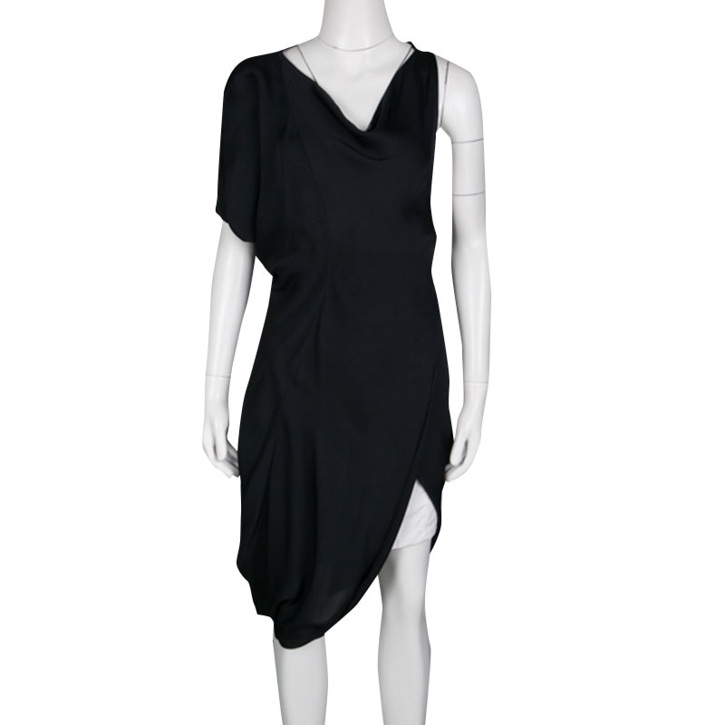 

Celine Navy Blue and White Cutout Detail Sleeveless Layered Dress