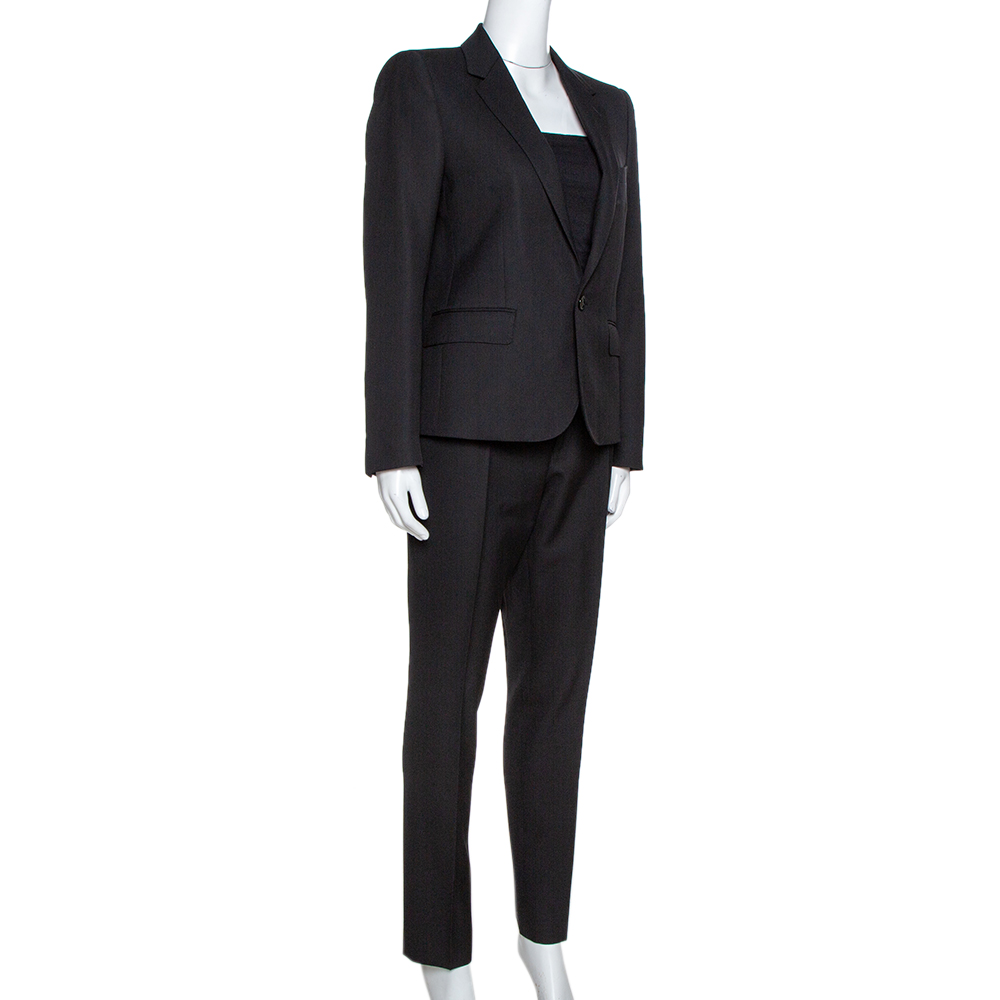 

Celine Black Textured Wool Pant Suit