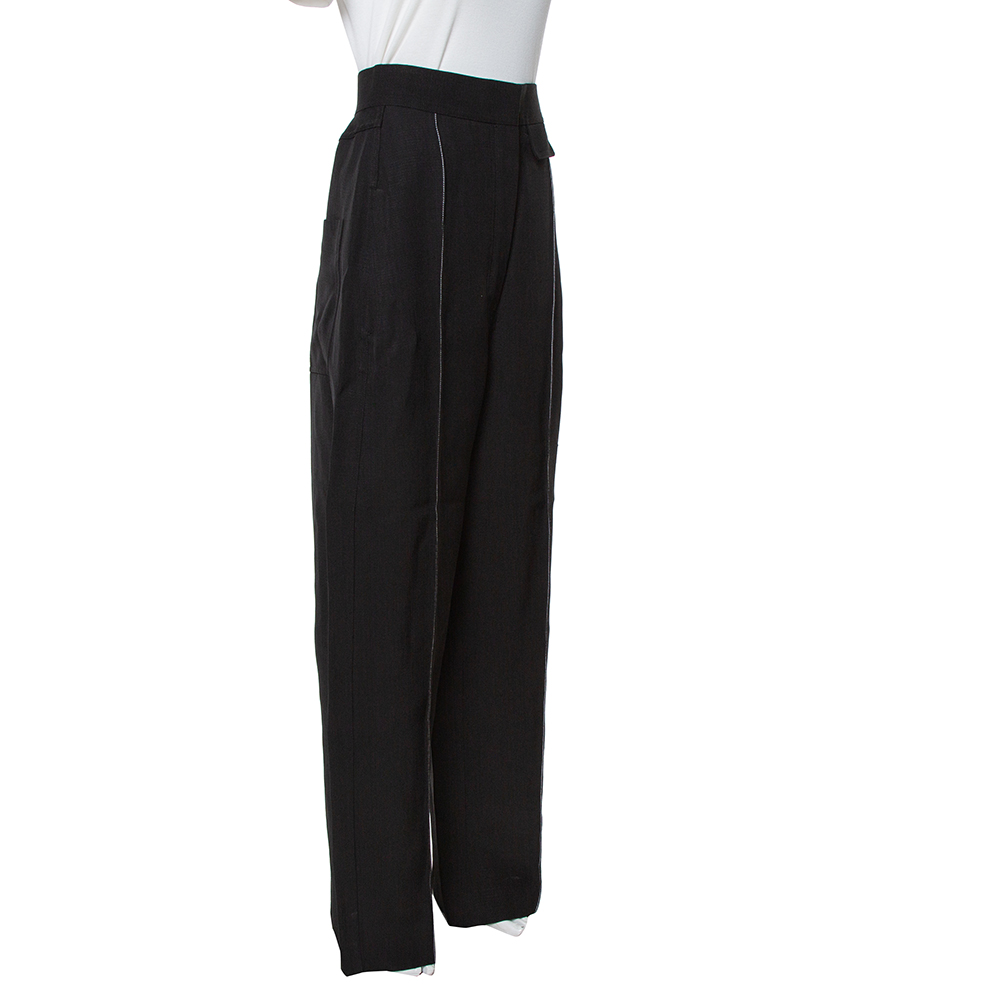 

Celine Black Silk Blend Wide Leg Pants