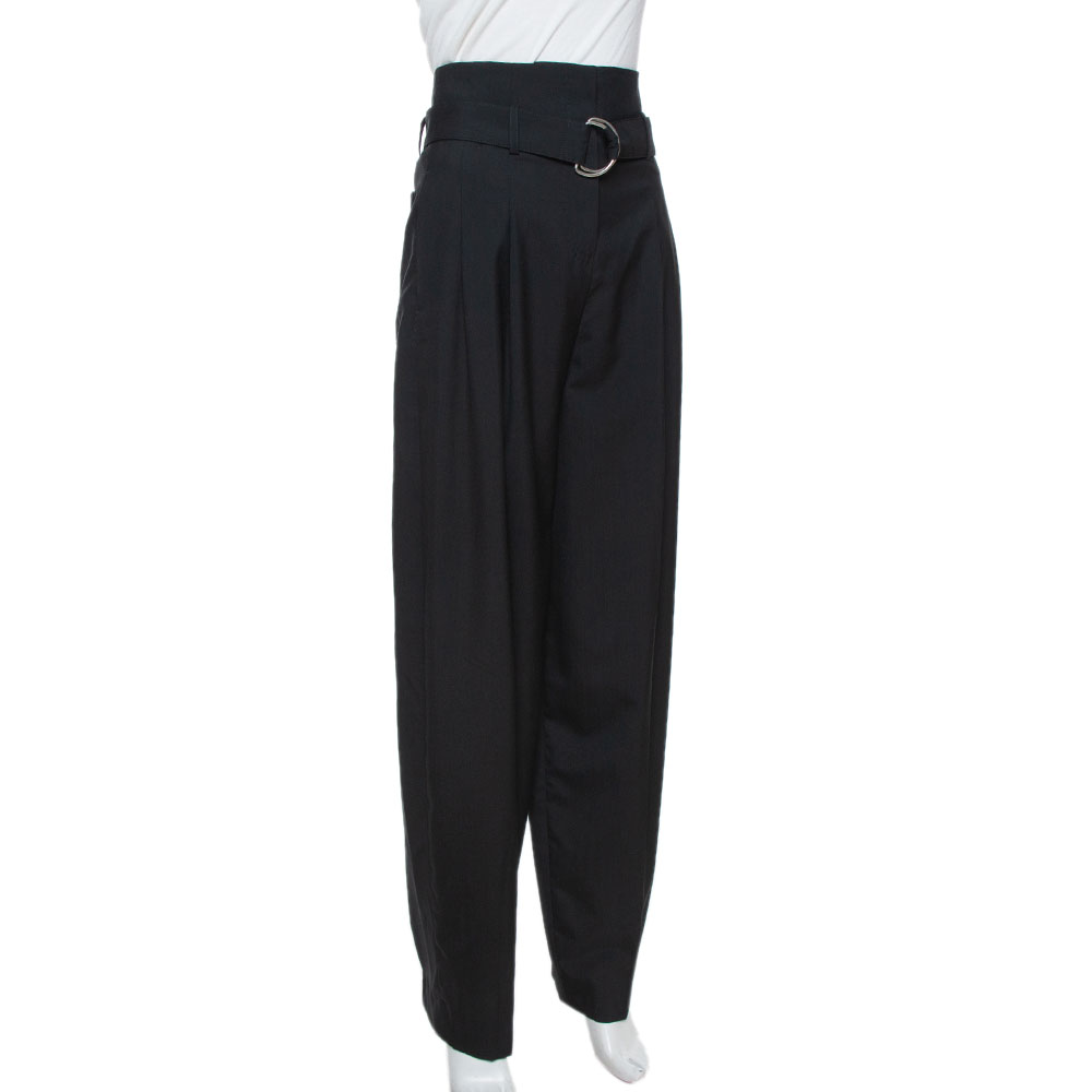 

Celine Black Wool High Waist Tapered Trousers