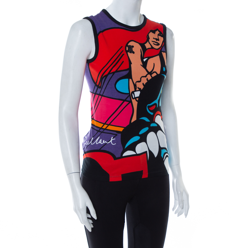 

Celine Multicolor Cotton Guy Peellaert Graphic Monogram Top