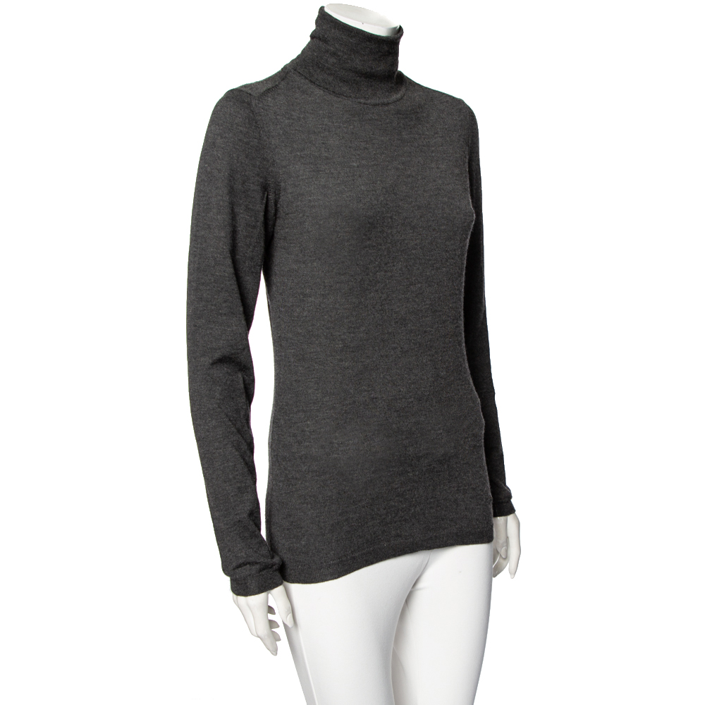 

Celine Grey Cashmere Silk Turtle Neck Long Sleeve Jumper