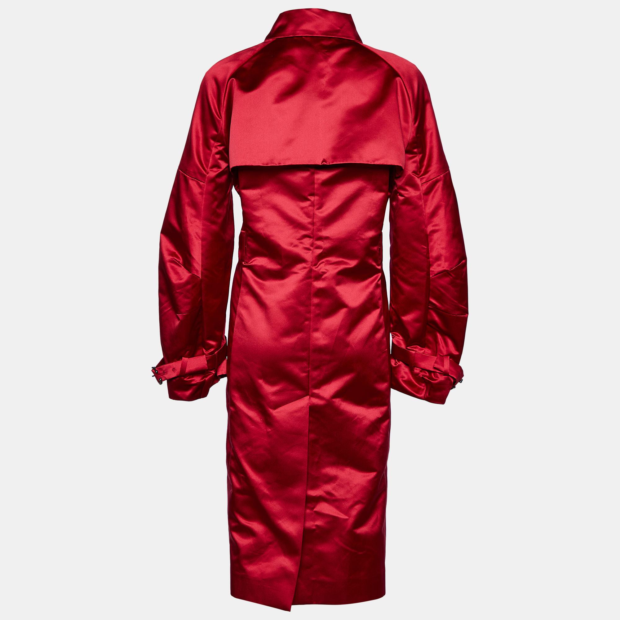 

Celine Red Satin Mid Length Coat