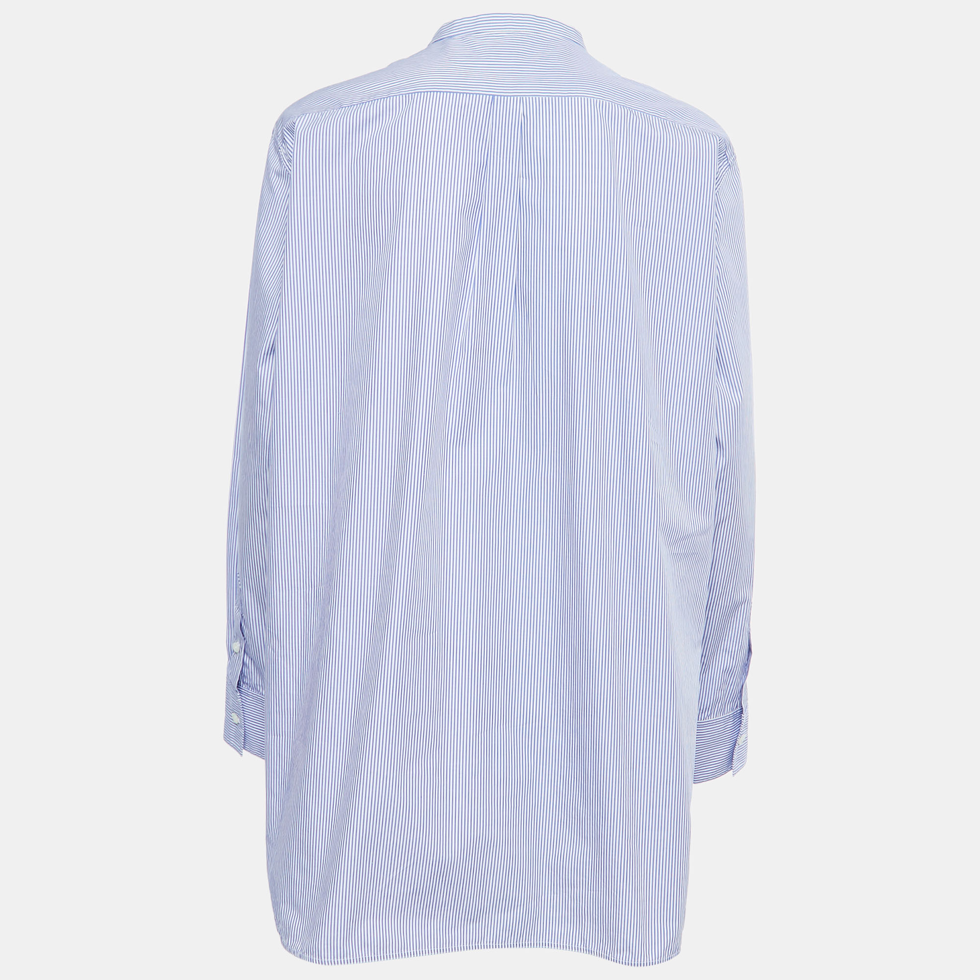 

Celine Blue Striped Cotton Oversized Shirt