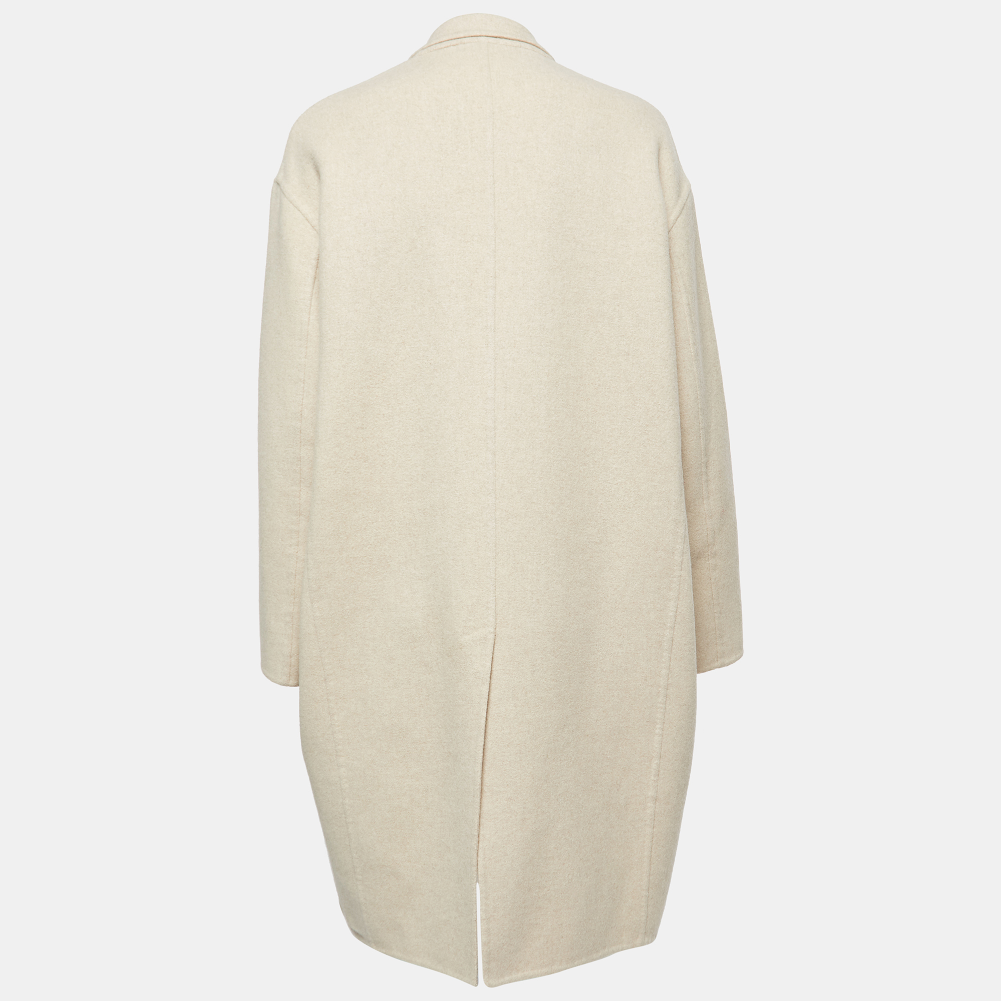 

Celine Beige Cashmere Open Front Long Coat