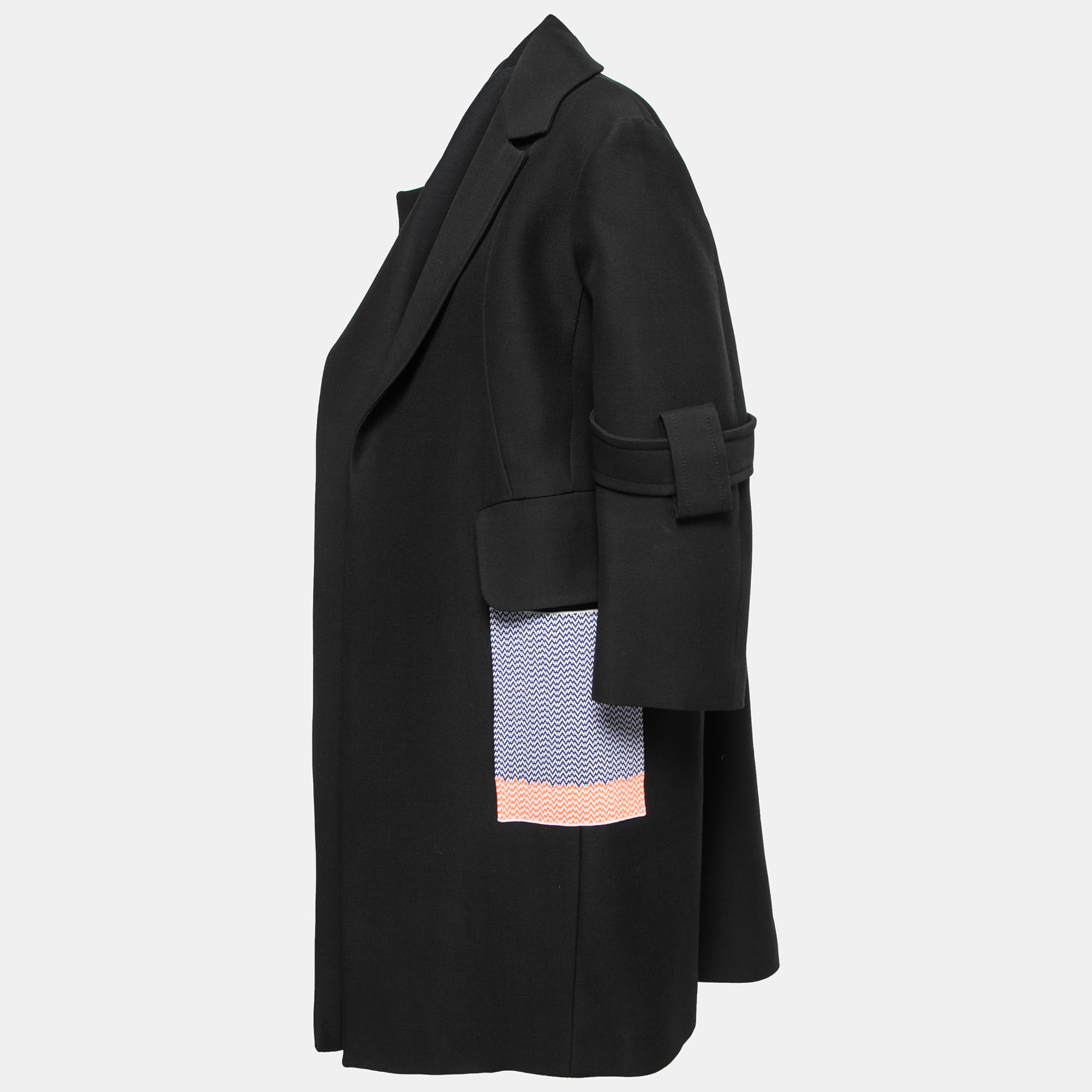 

Celine Black Wool Pocket Detail Open Coat