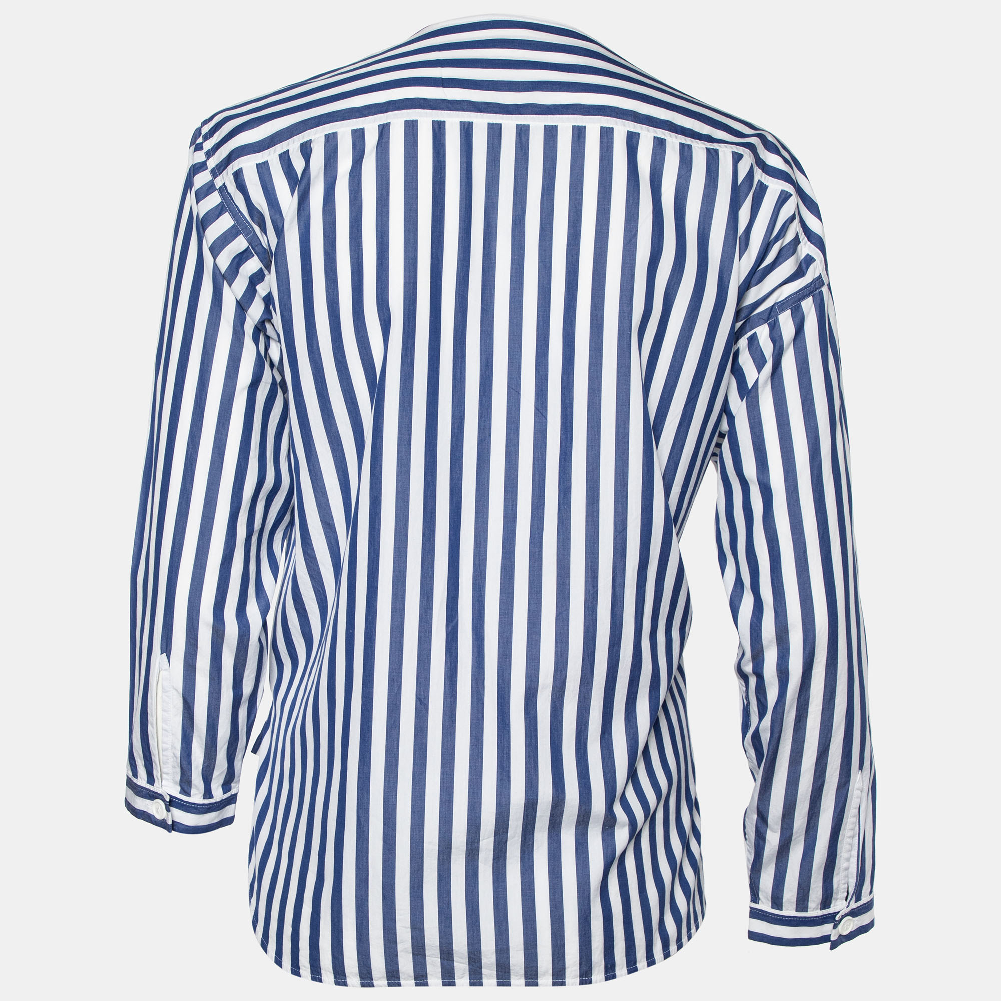 

Celine Blue & White Striped Cotton Oversized Blouse