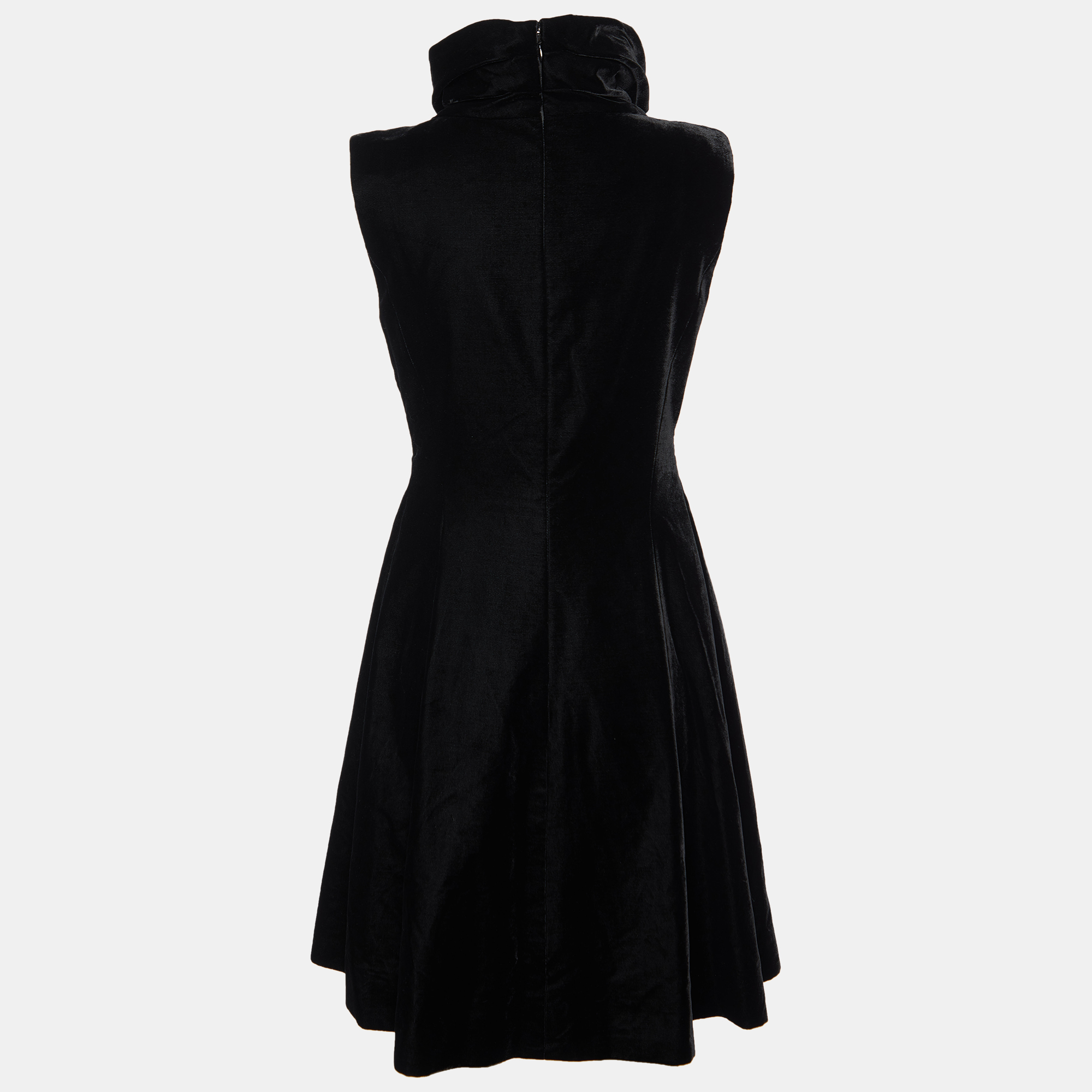 

Celine Vintage Black Velvet & Silk Sleeveless Midi Dress