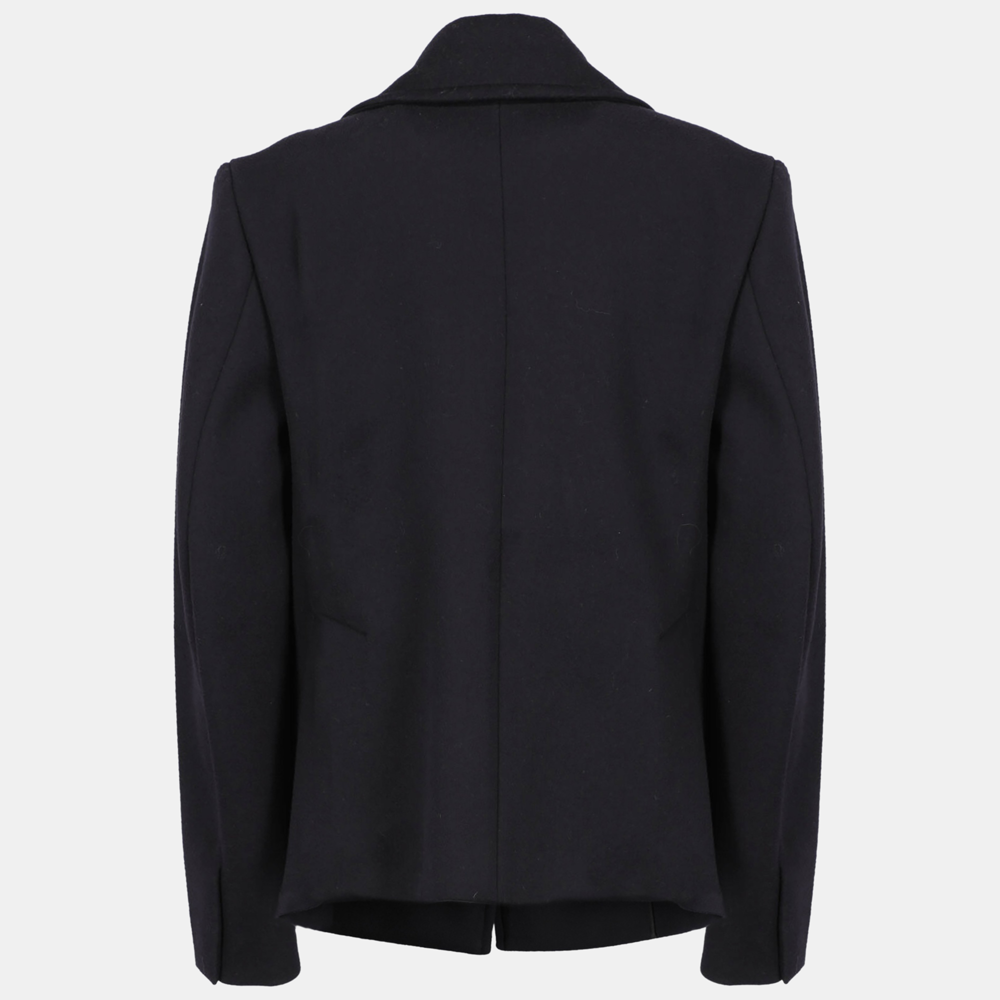 

Celine Women's Wool Double Breasted Coat - Navy, Navy blue