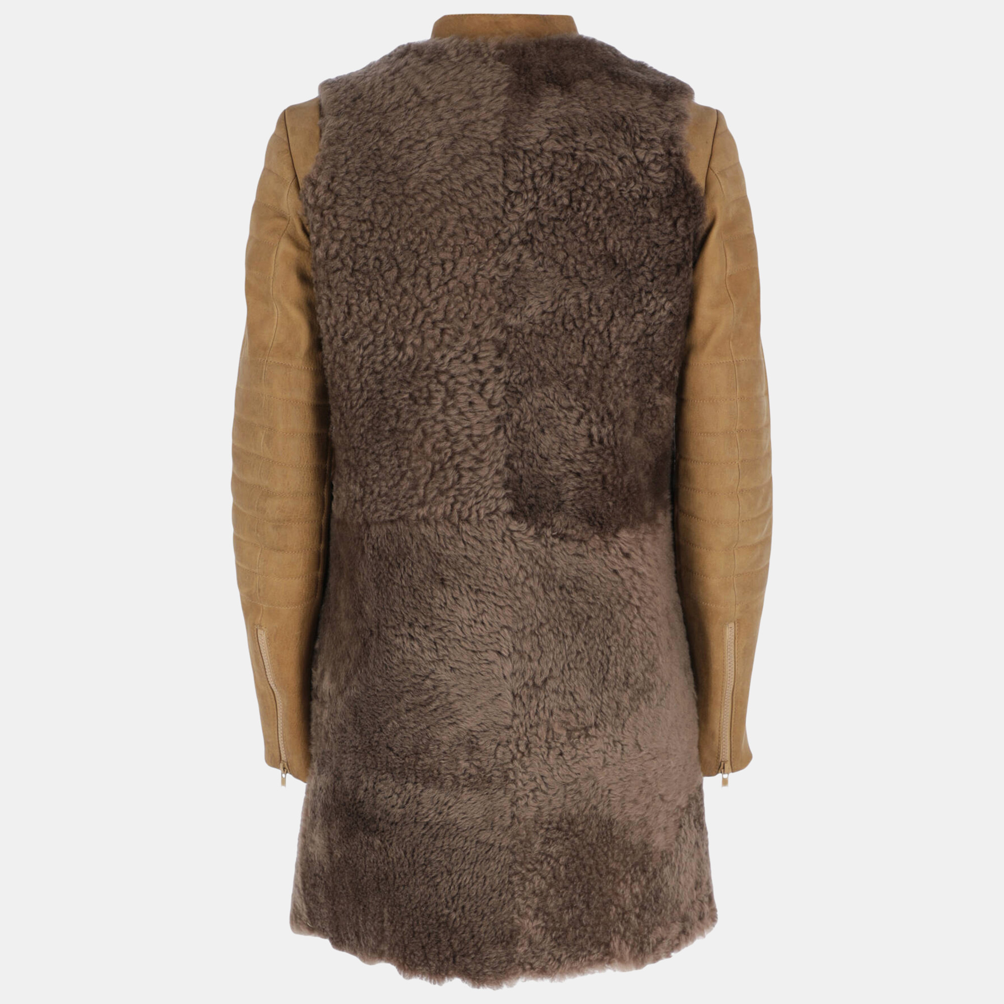 

Celine Women' Leather Shearling Coat - Beige