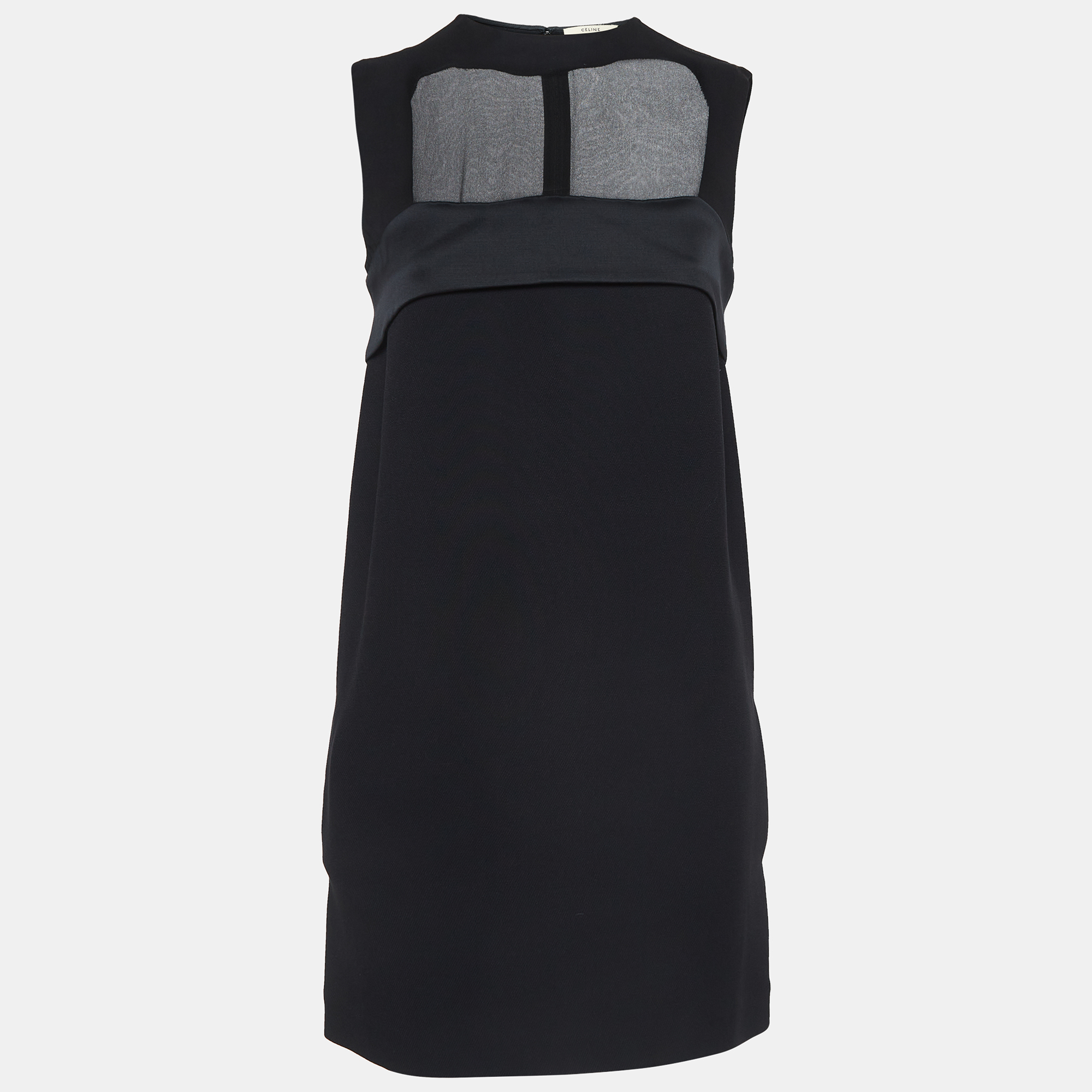 

Celine Black Silk and Crepe Sleeveless Mini Dress