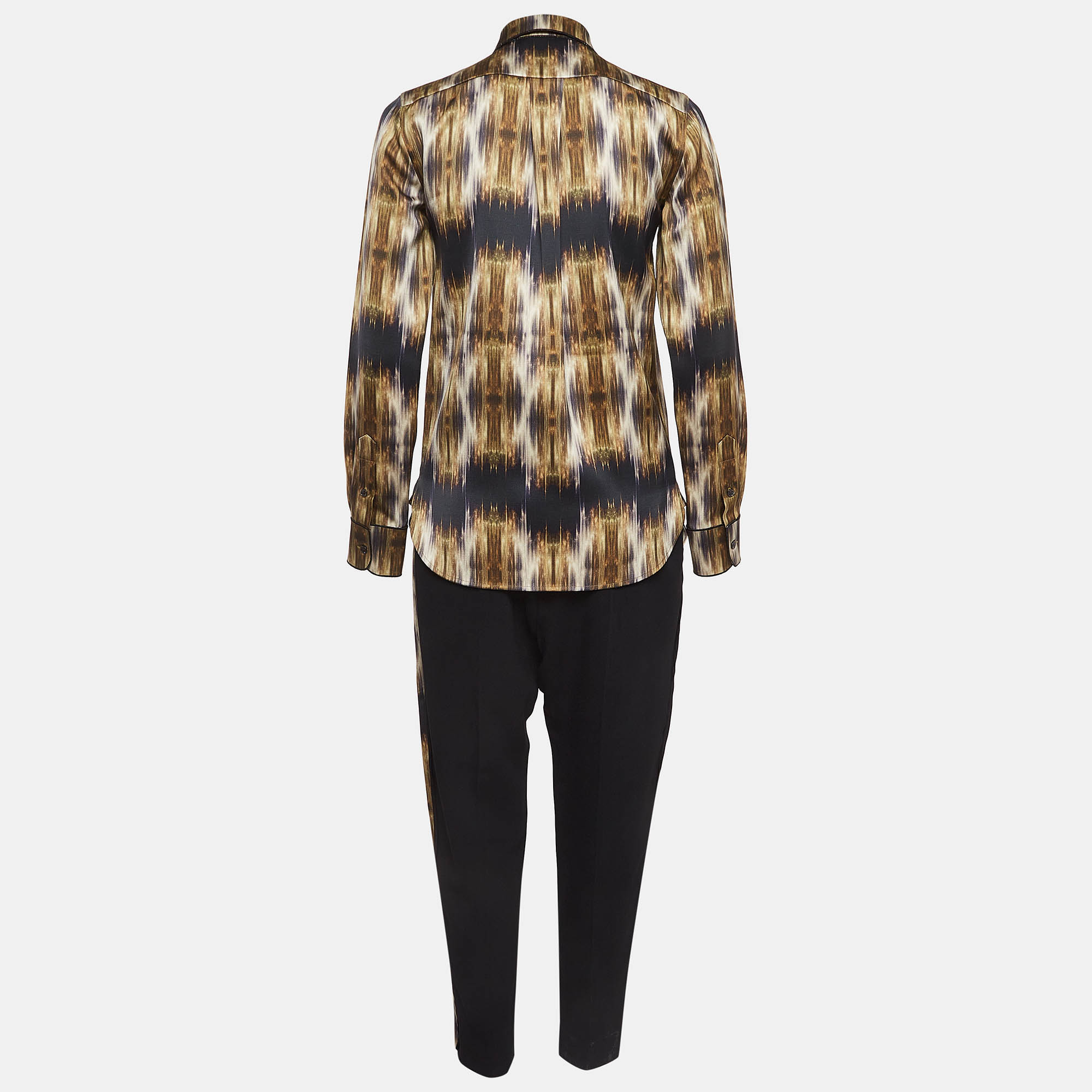 Celine Multicolor Printed Silk Blend Pant Suit S/M 