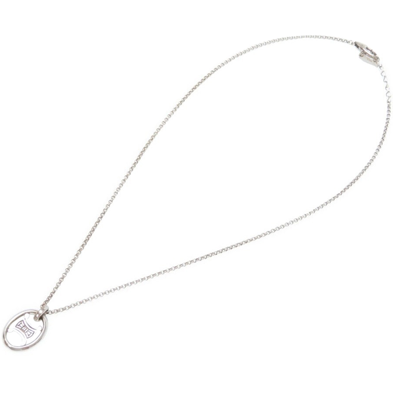 

Celine Macadam White Gold Pendant Necklace, Silver
