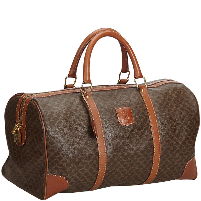 

Celine Brown Leather Macadam Duffle Bag