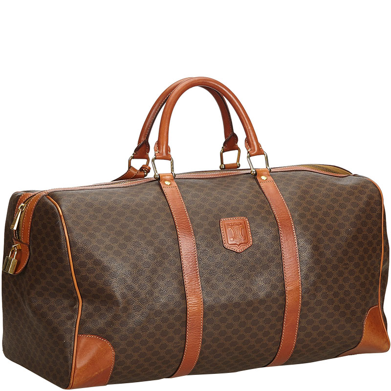 

Celine Brown Macadam Coated Canvas Duffle Bag