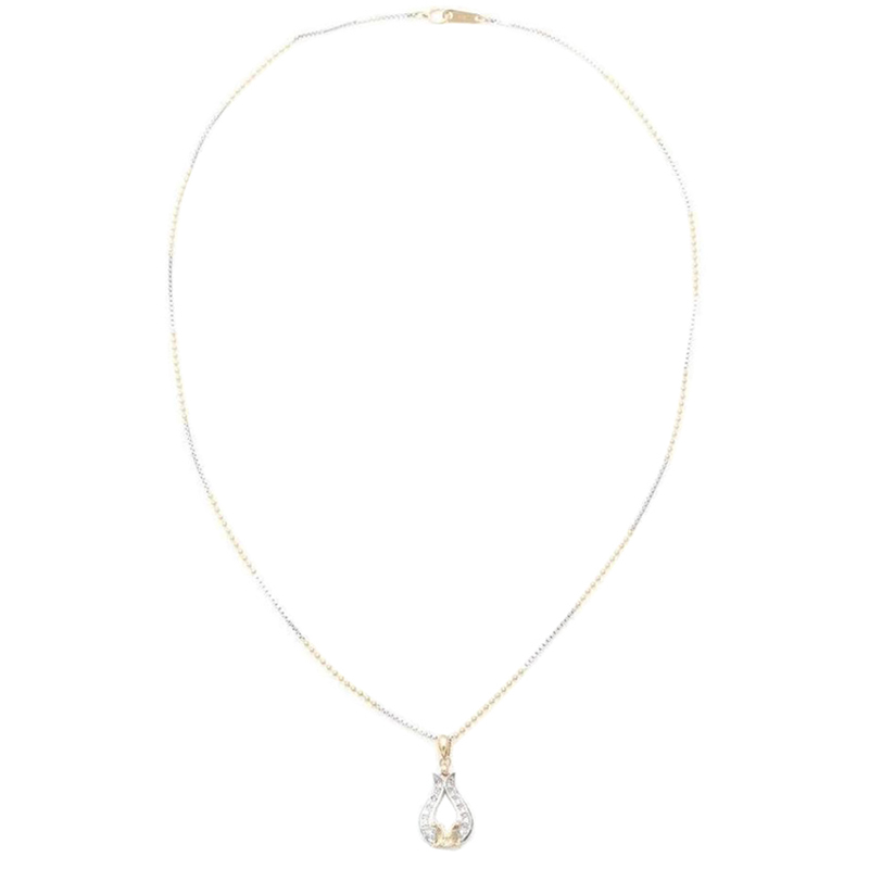 

Celine Diamonds Platinum 18K Yellow Gold Pendant Necklace