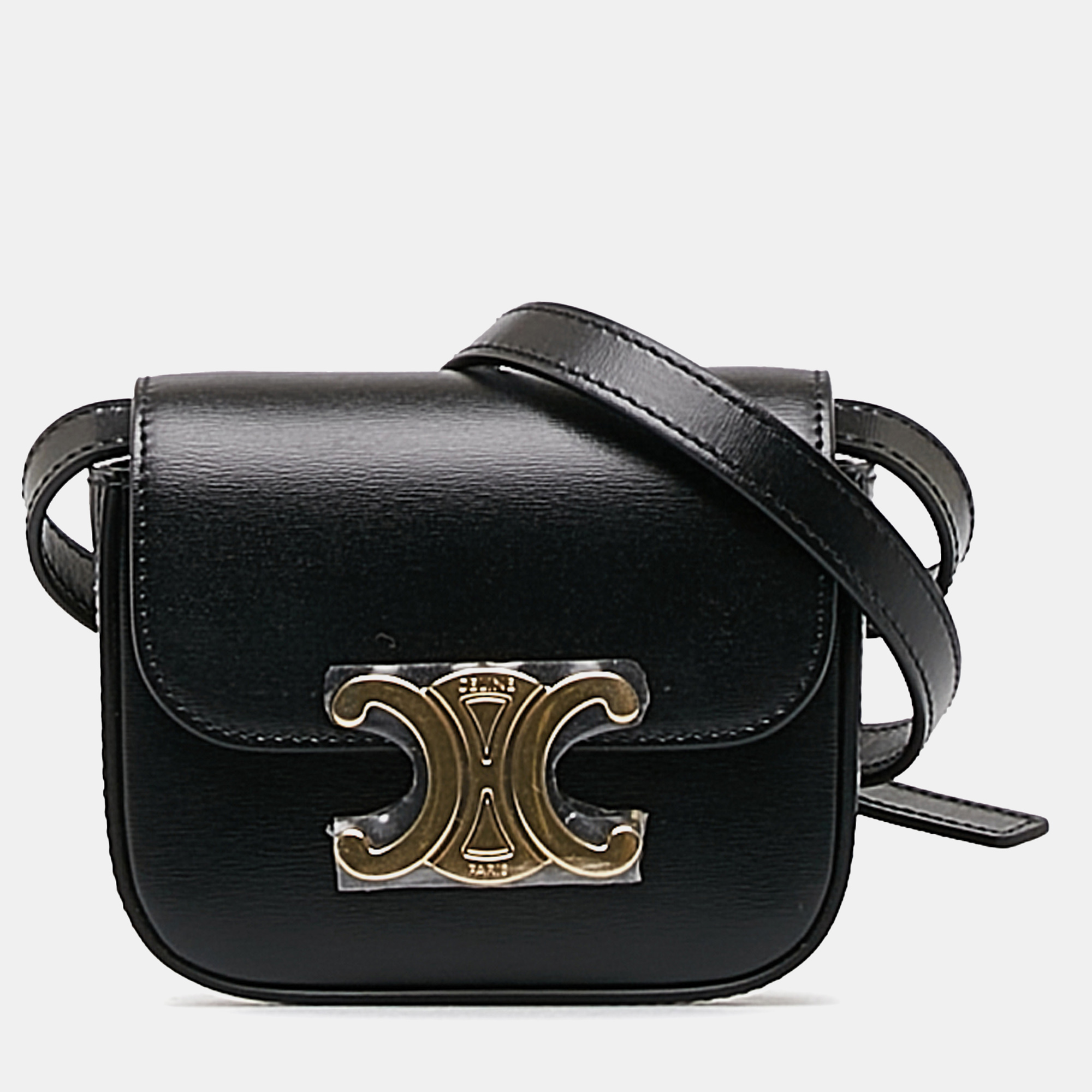 

Celine Mini Triomphe Crossbody Bag, Black