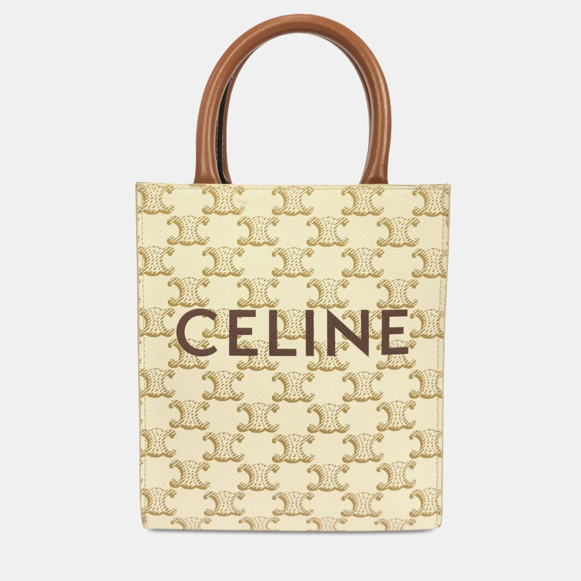 

Celine Mini Triomphe Vertical Cabas, Cream