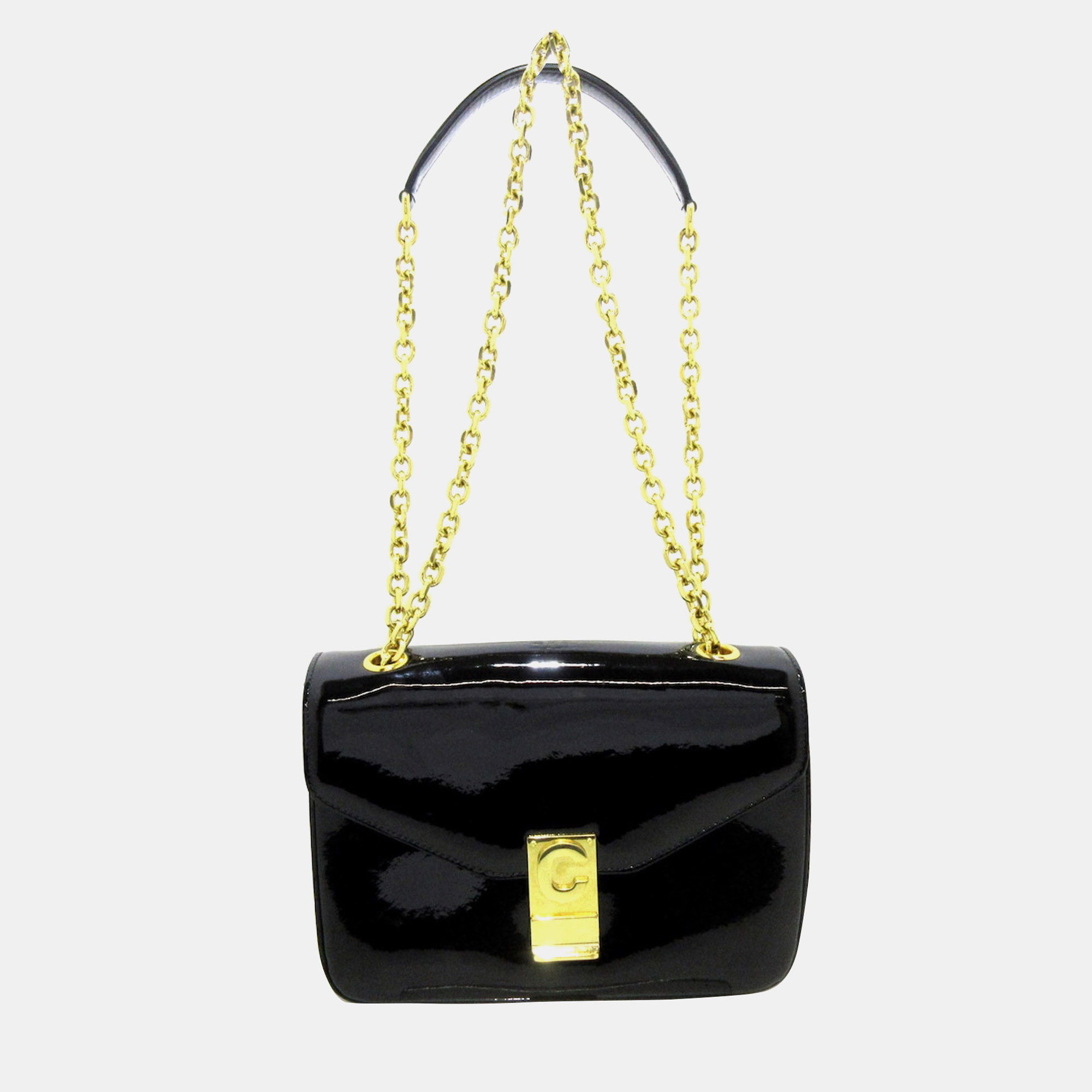 

Celine Medium Patent C Bag, Black