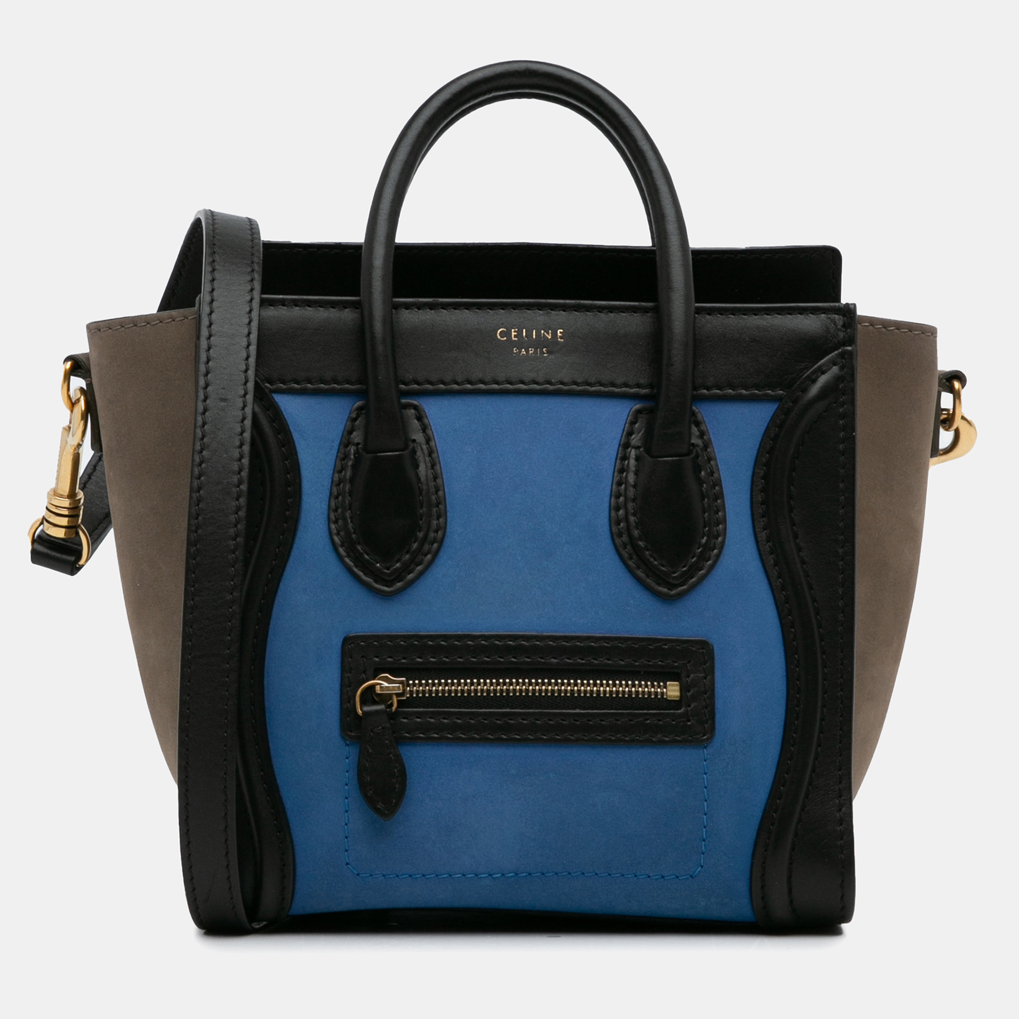 

Celine Nano Tricolor Luggage Tote Bag, Blue