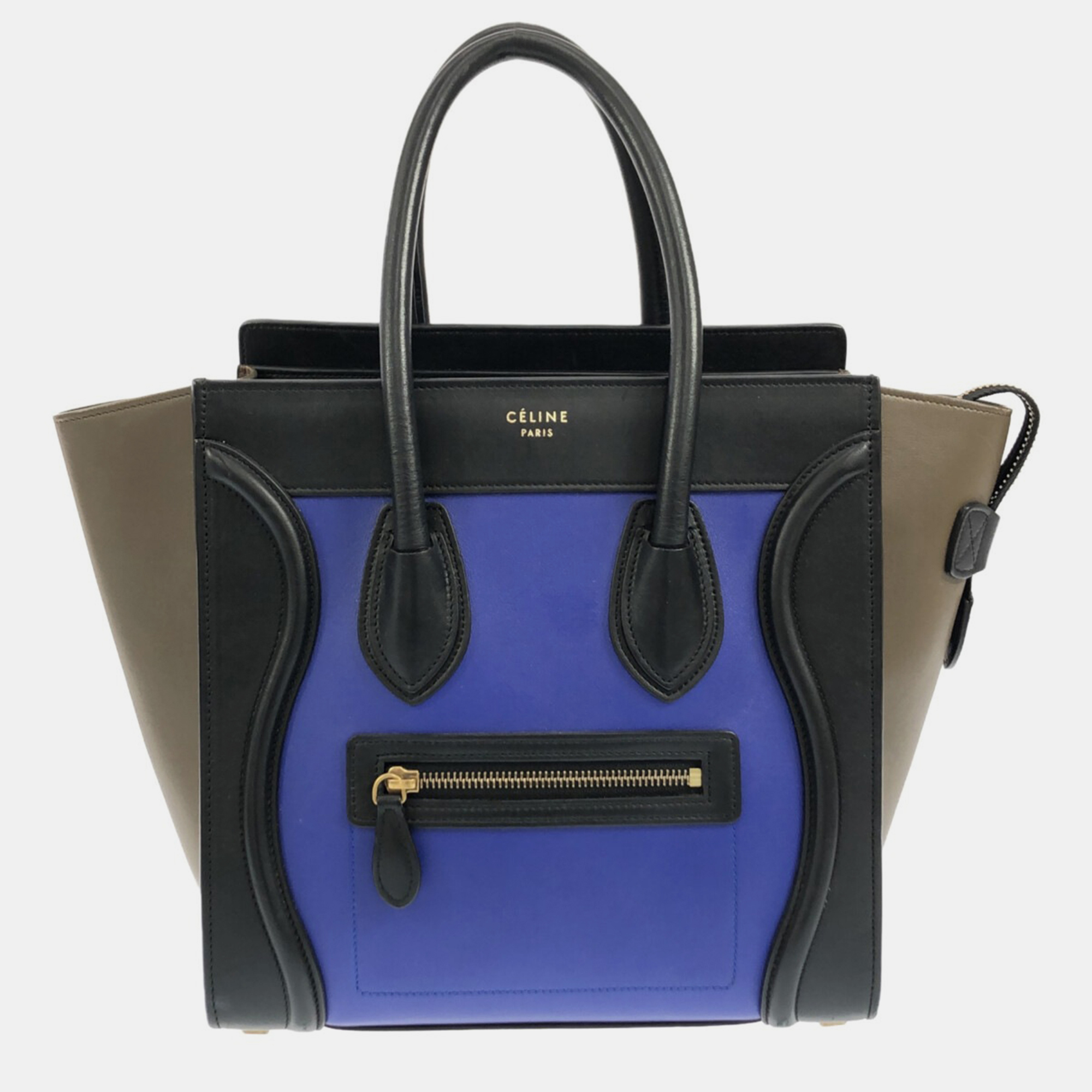 

Celine Micro Tricolor Luggage Tote, Blue