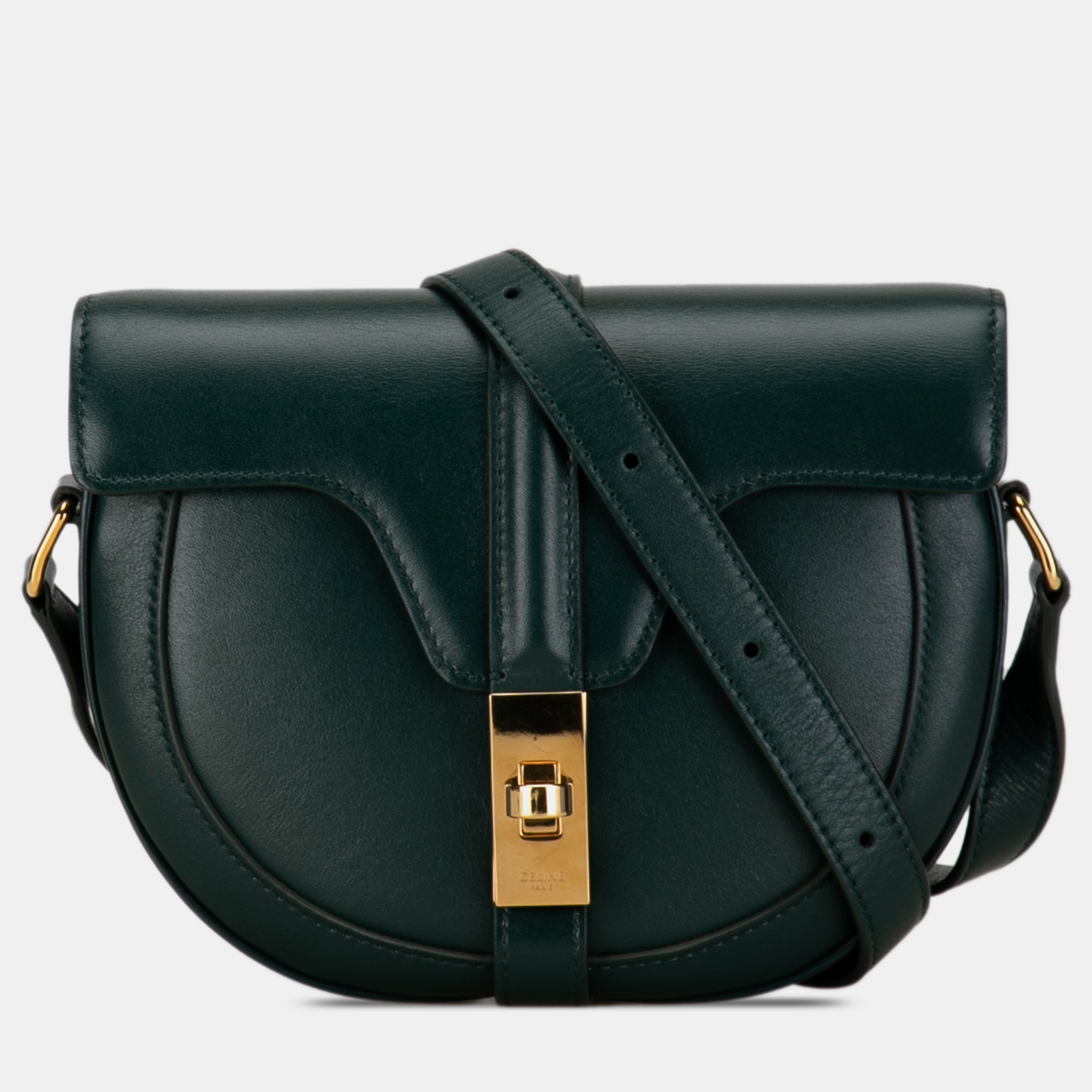 

Celine Small Leather Besace 16, Green