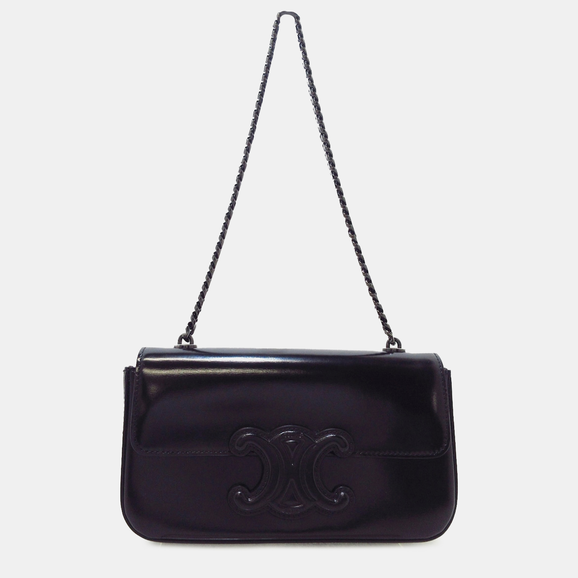 

Celine Triomphe Claude Chain Shoulder Bag, Black