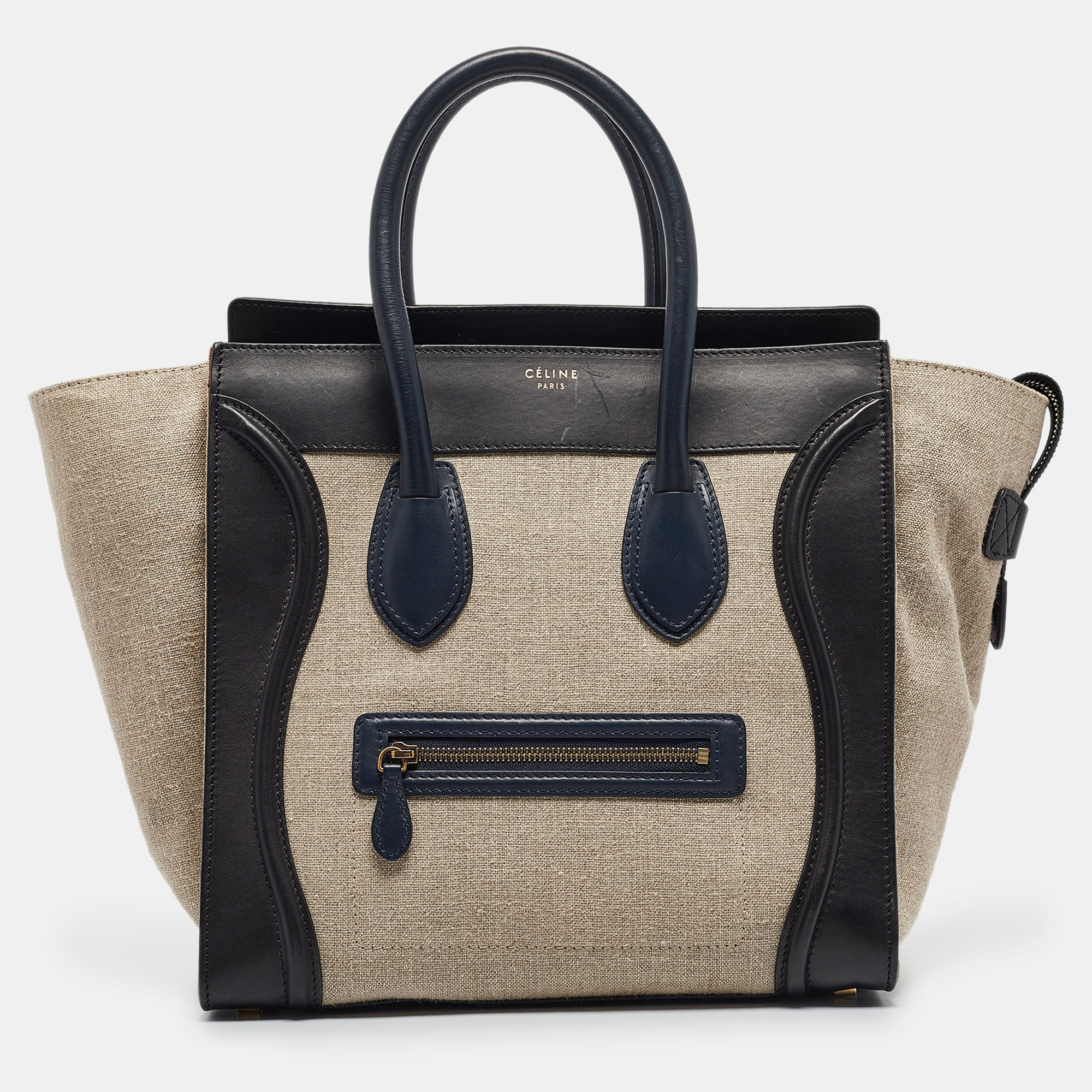 

Celine Tricolor Canvas and Leather Mini Luggage Tote, Multicolor