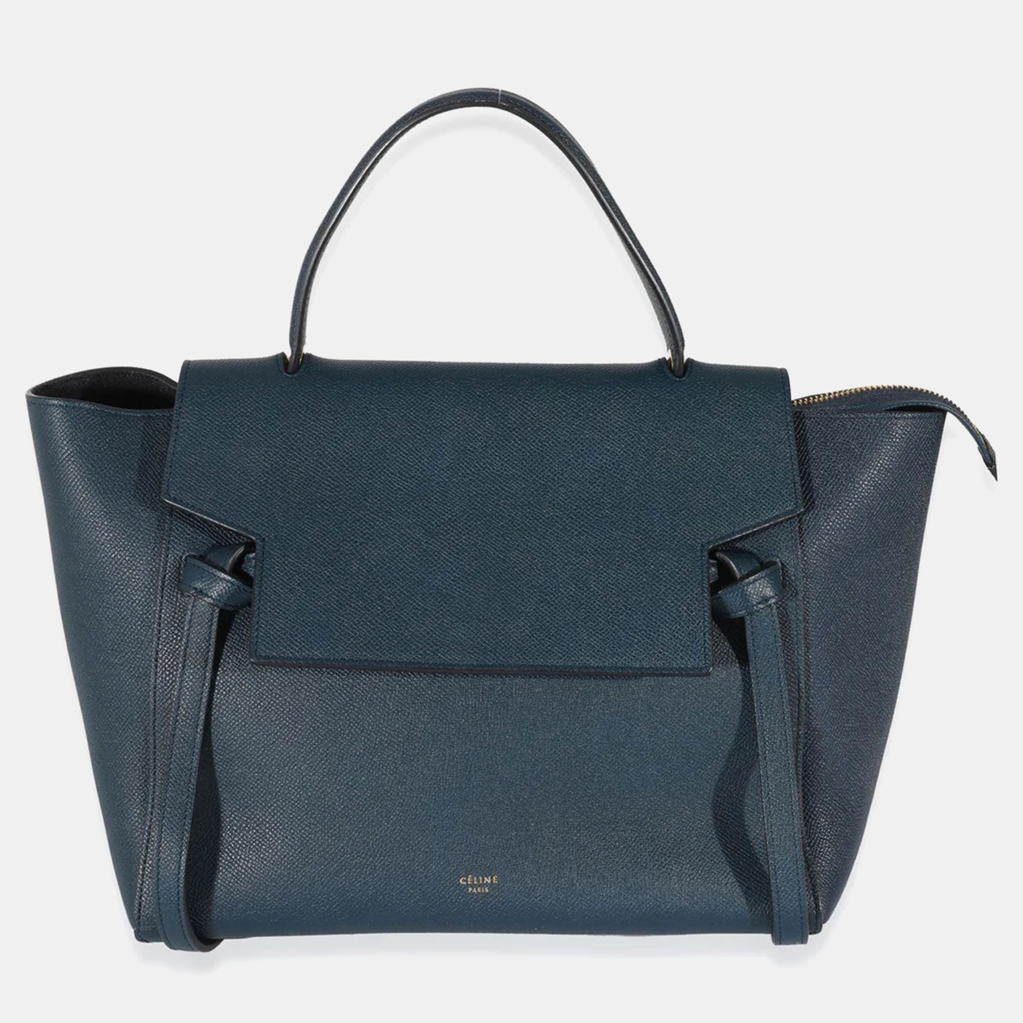

Celine Navy Blue Leather Mini Belt Top Handle Bag