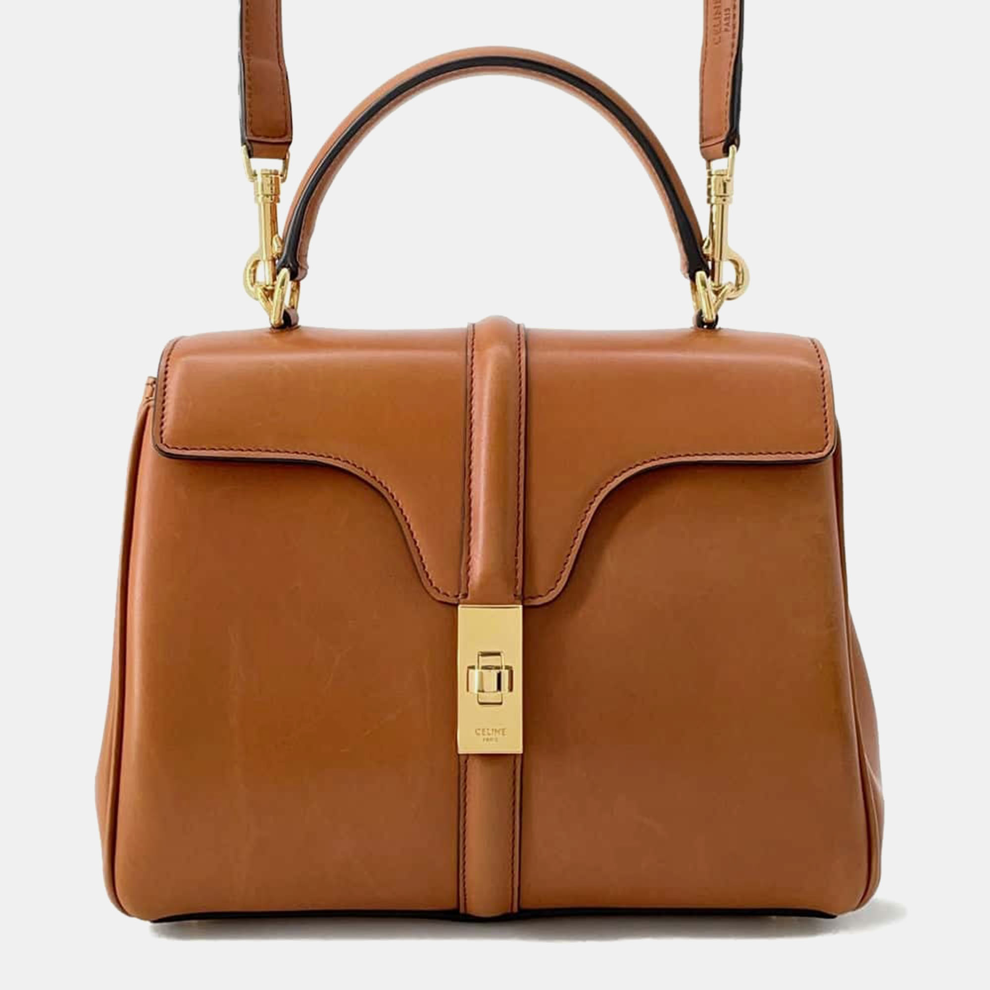 

Celine Brown Leather Small 16 Top Handle Bag