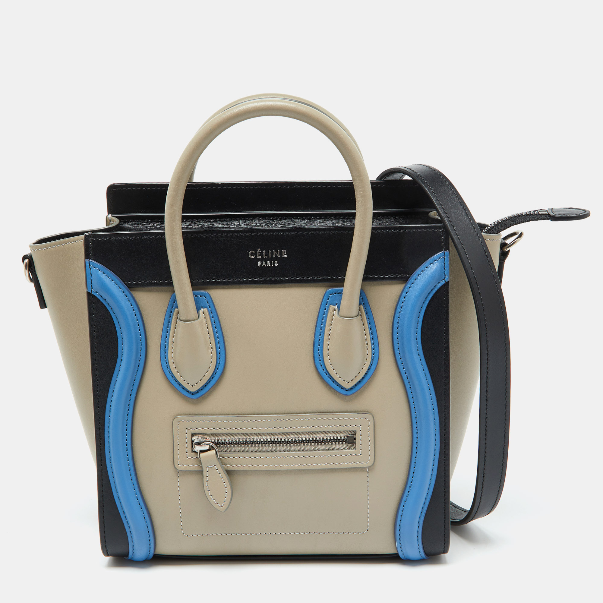 

Céline Tri Color Leather Nano Luggage Tote, Multicolor