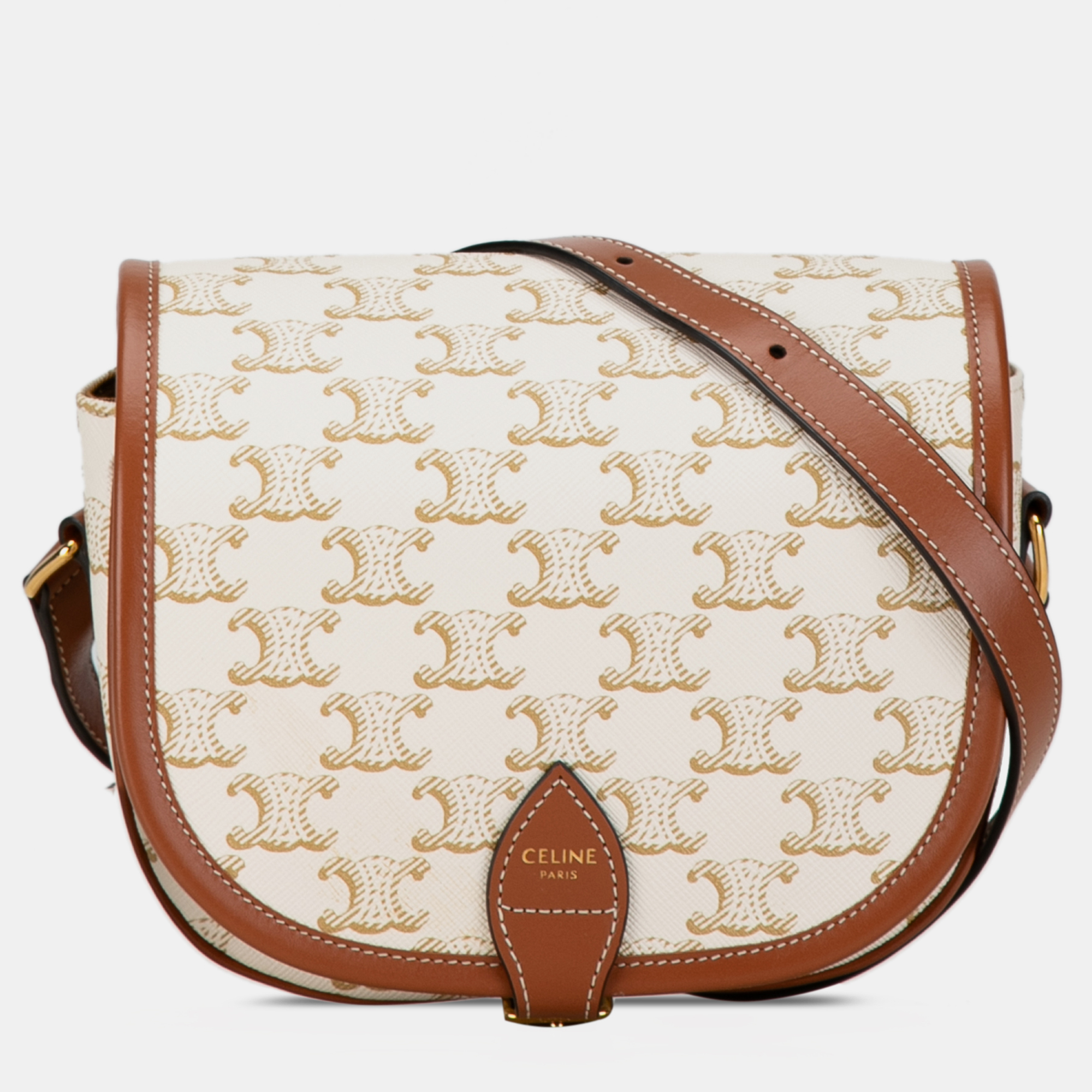 

Celine Medium Triomphe Folco Bag, Beige