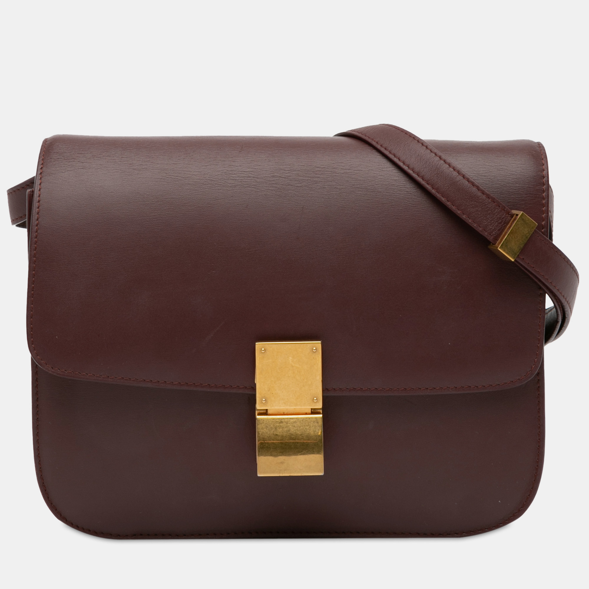 

Celine Medium Classic Box Bag, Burgundy