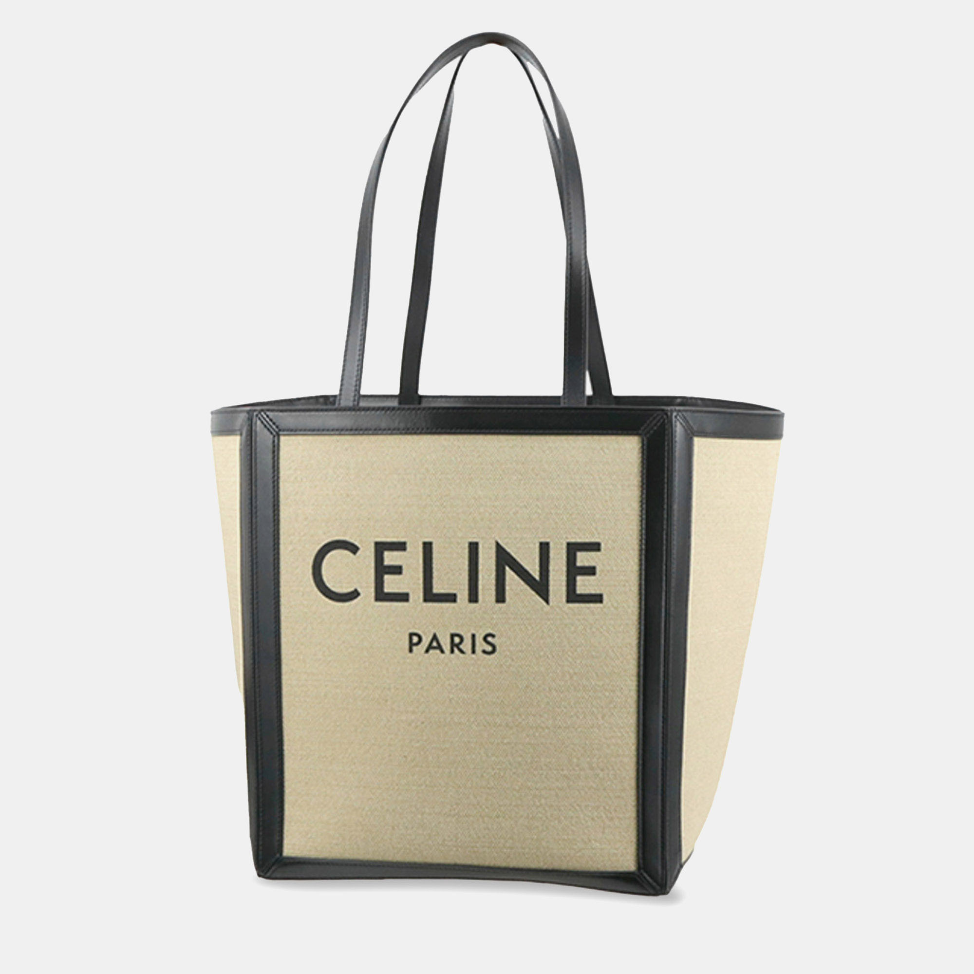 

Celine Large Vertical Square Cabas Tote, Beige