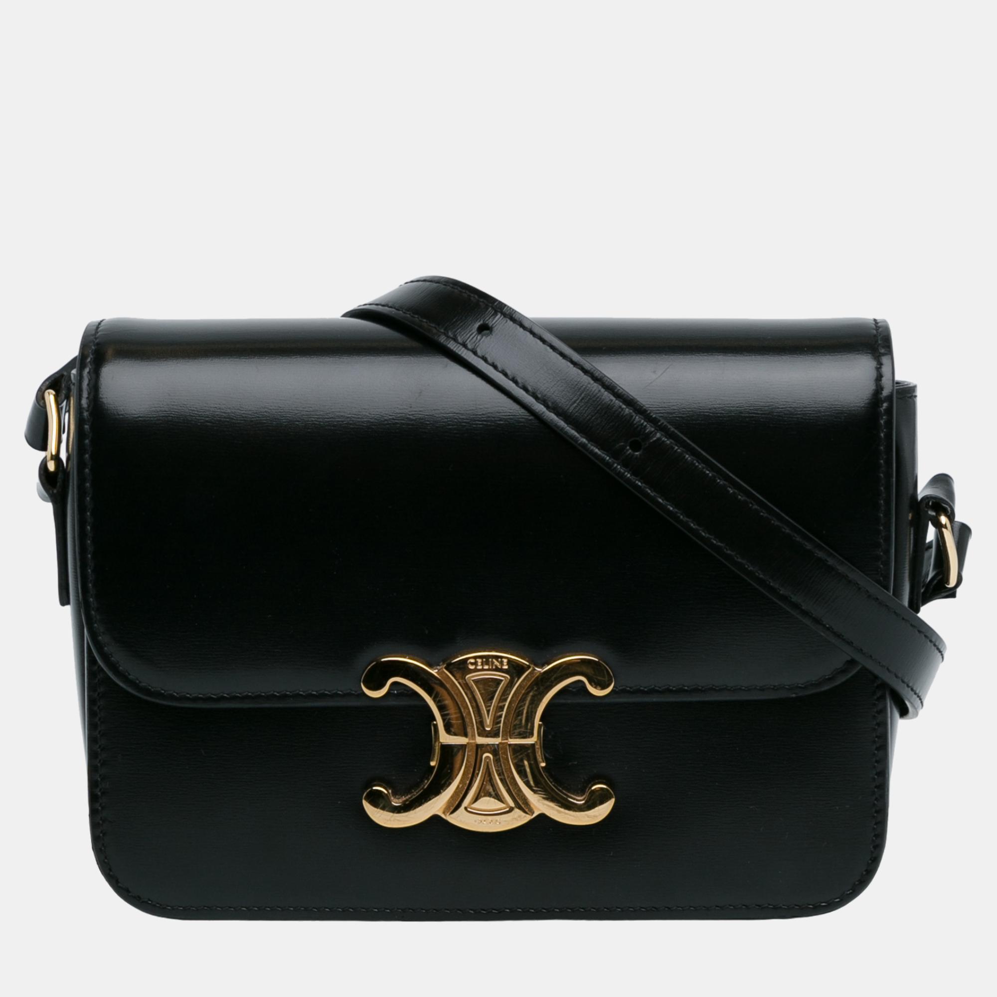 

Celine Black Teen Shiny Calfskin Triomphe Bag