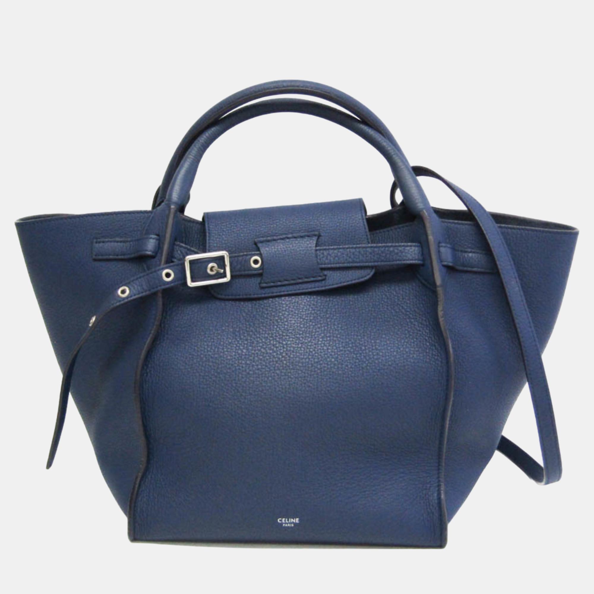 

Celine Navy Blue Leather Small Big Bag Shoulder Bag