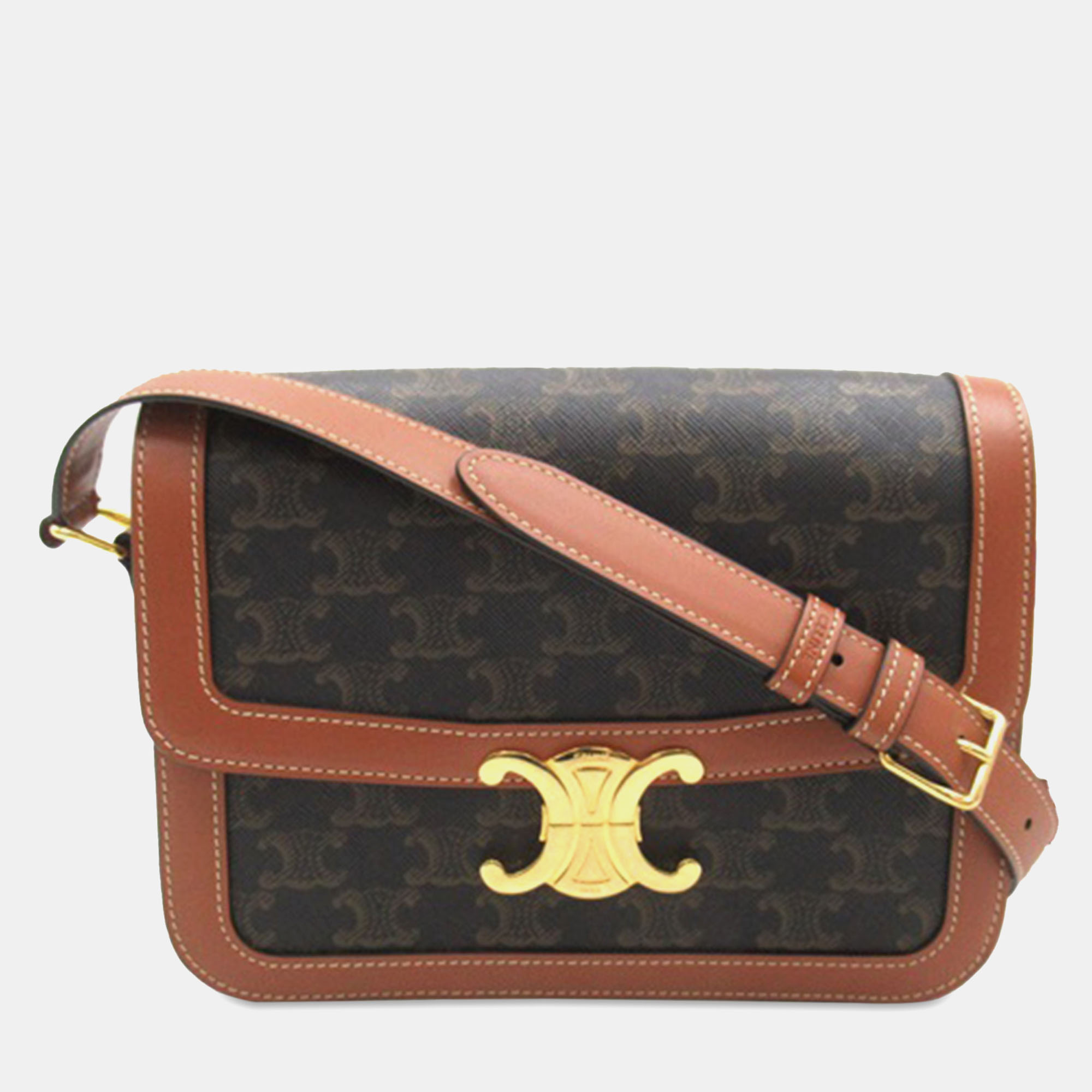 

Celine Brown Canvas Classique Triomphe Crossbody Bag