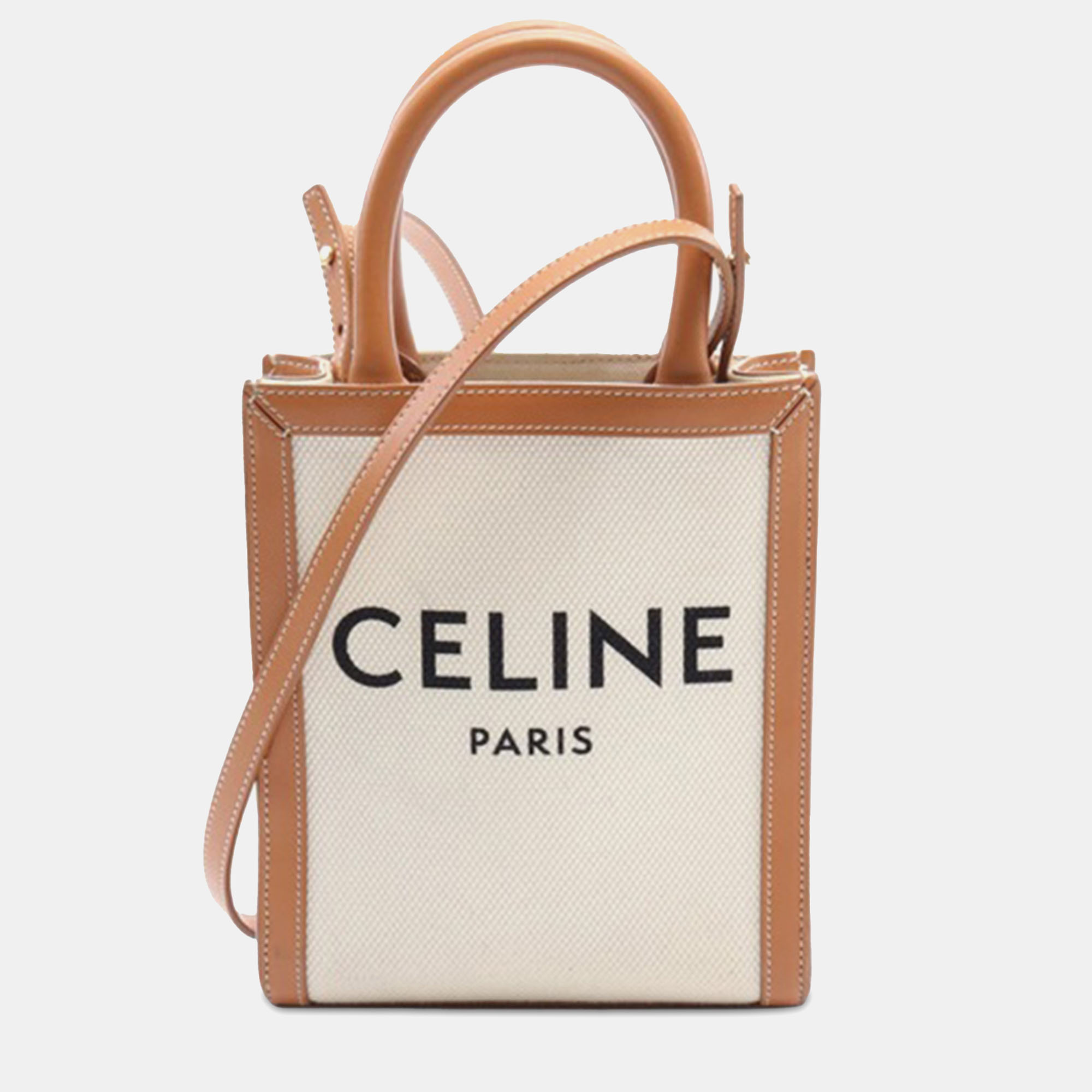 

Celine Mini Canvas Vertical Cabas Bag, White