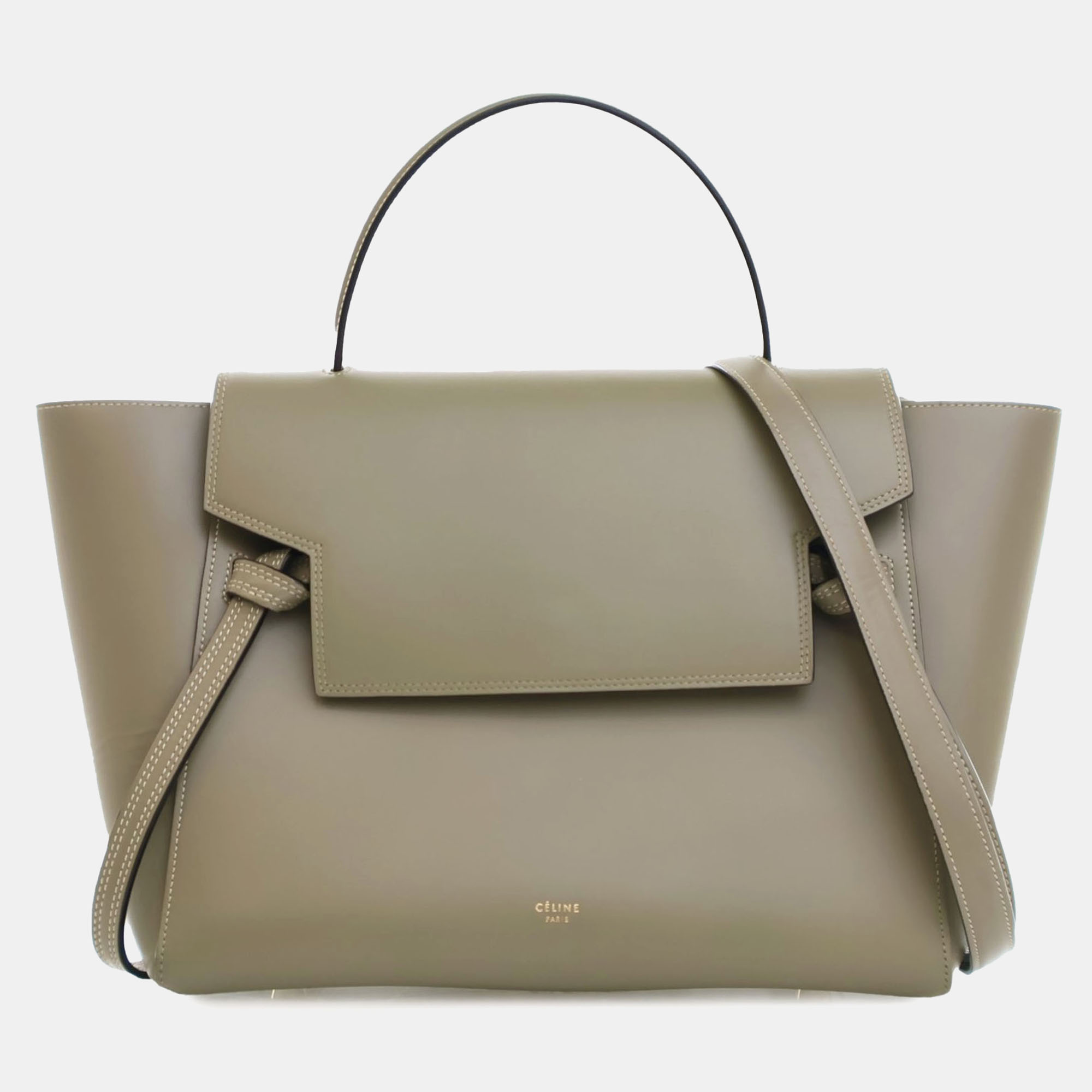 

Celine Olive Green Tone Mini Belt Satchel Bag