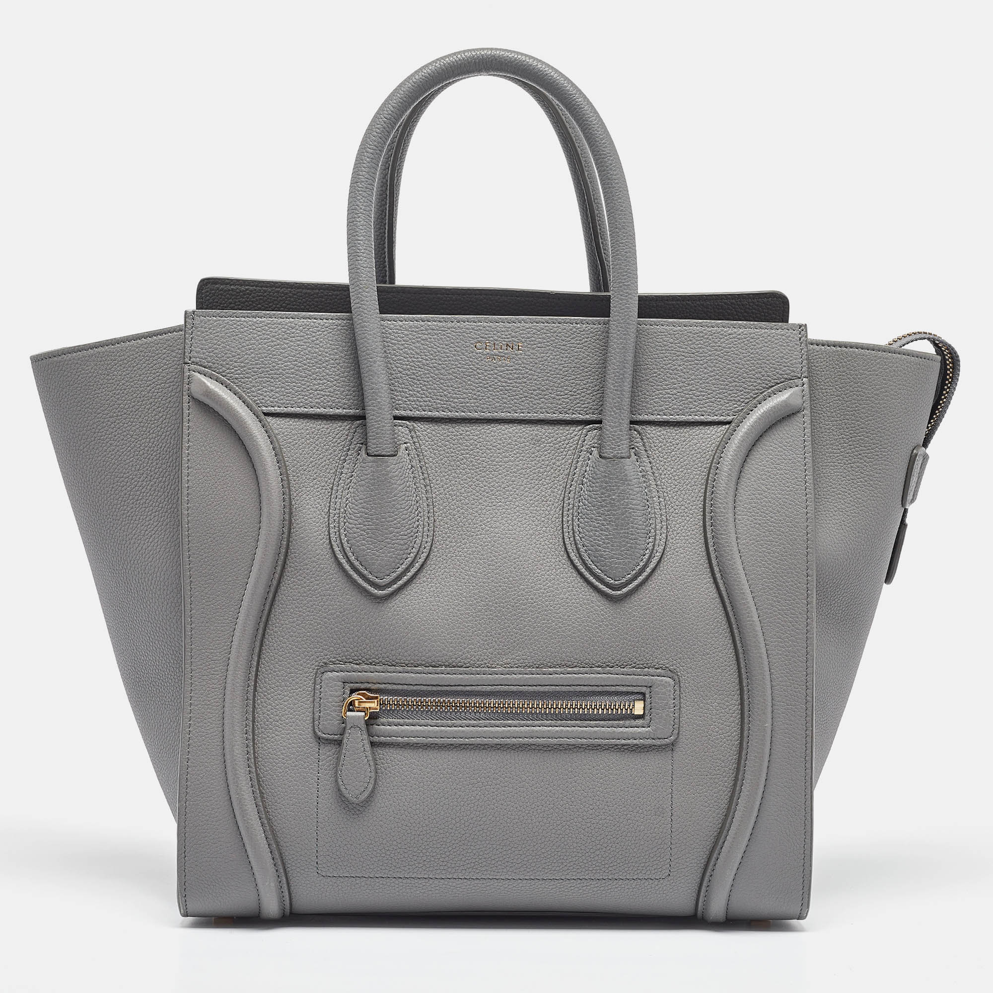 

Celine Grey Leather Mini Luggage Tote