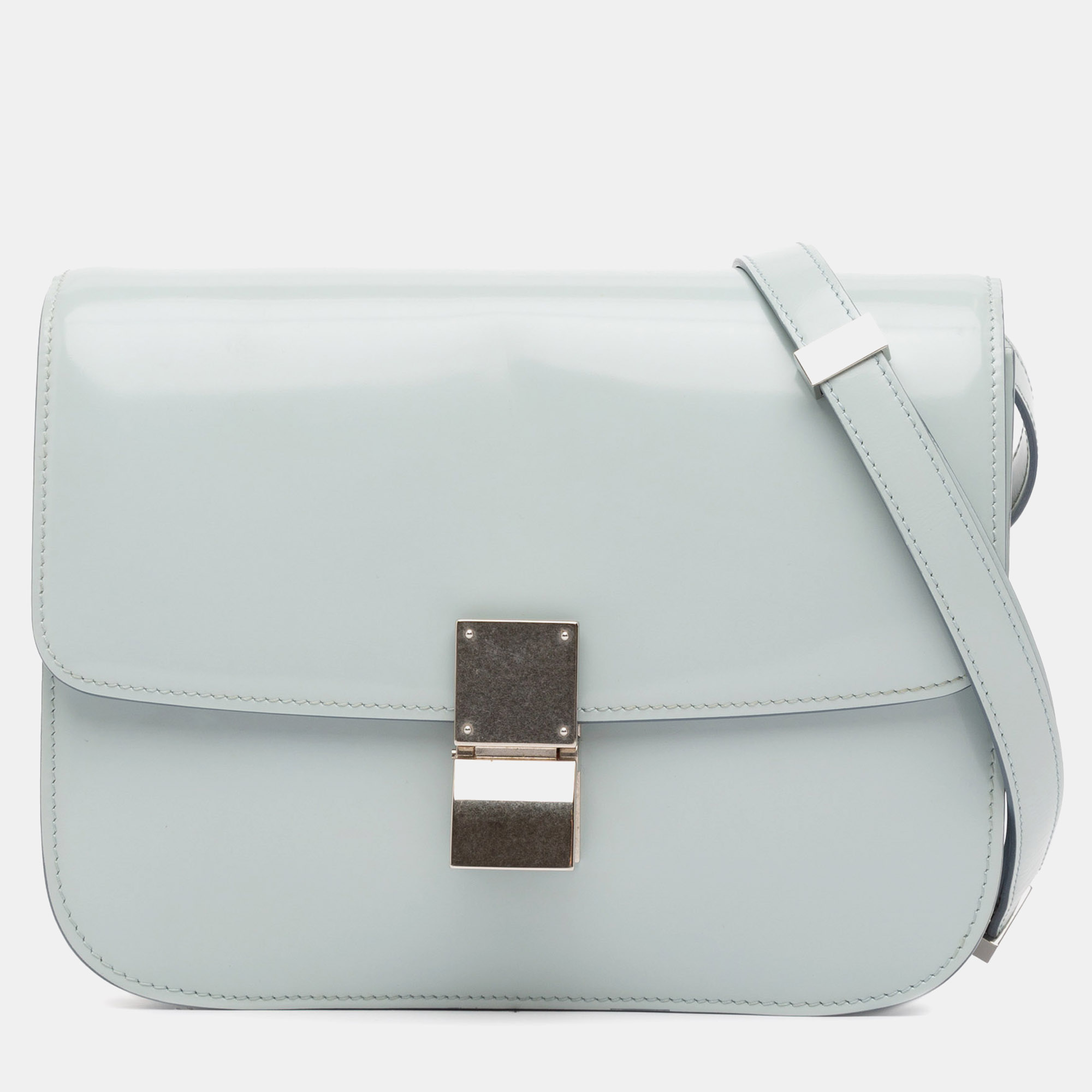 Pre-owned Celine Teen Classic Box Bag In Grey