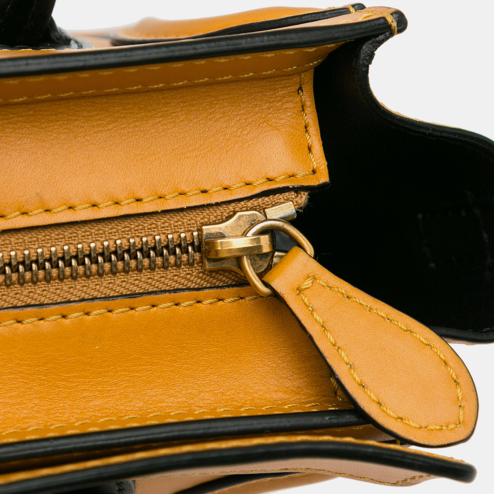 Celine Bicolor Leather Nano Luggage Tote Bag 