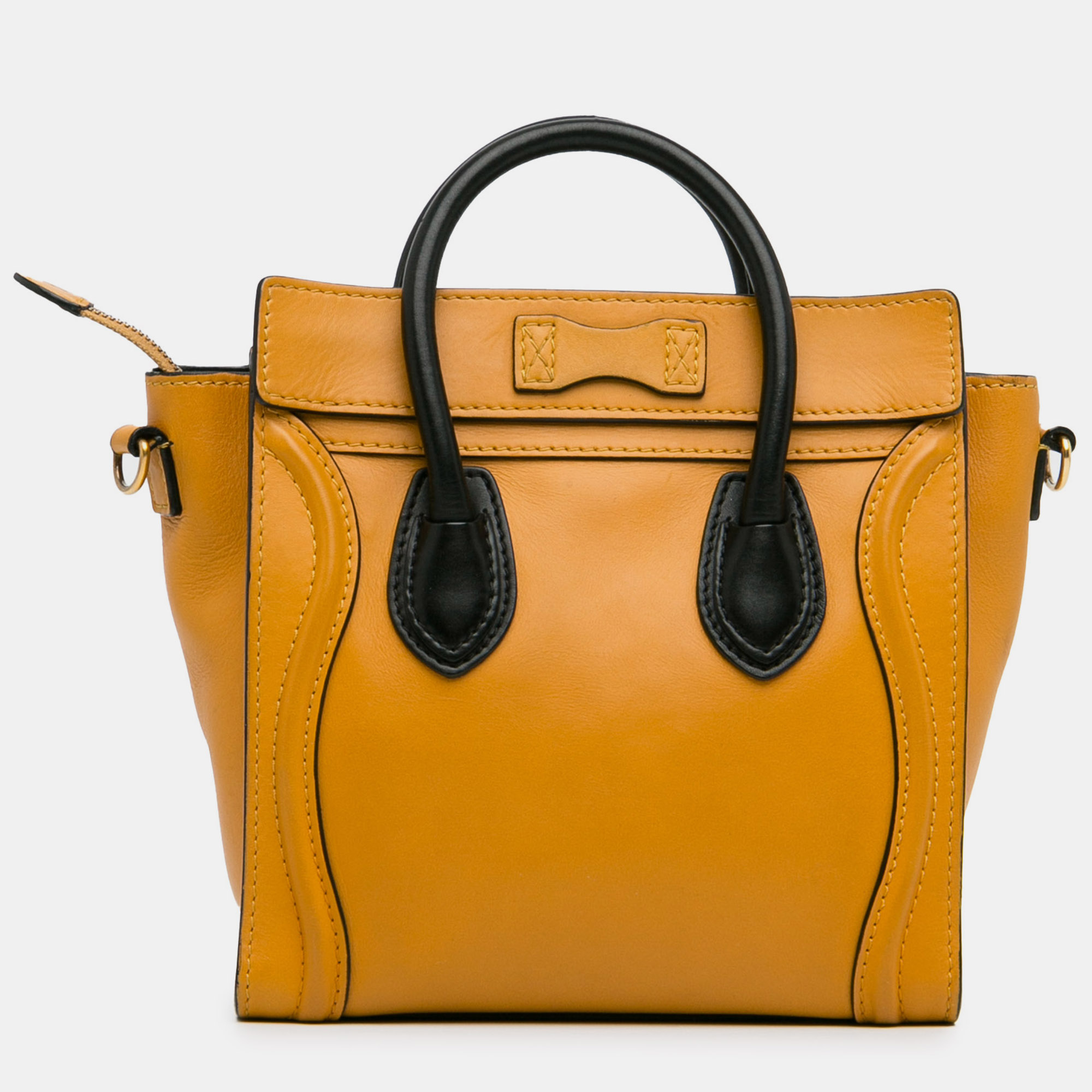 Celine Bicolor Leather Nano Luggage Tote Bag 