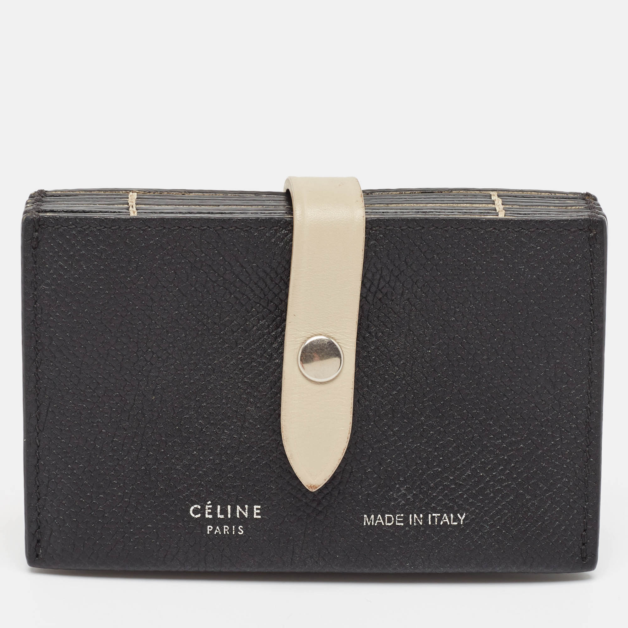 

Celine Black/Beige Leather Accordion Card Holder