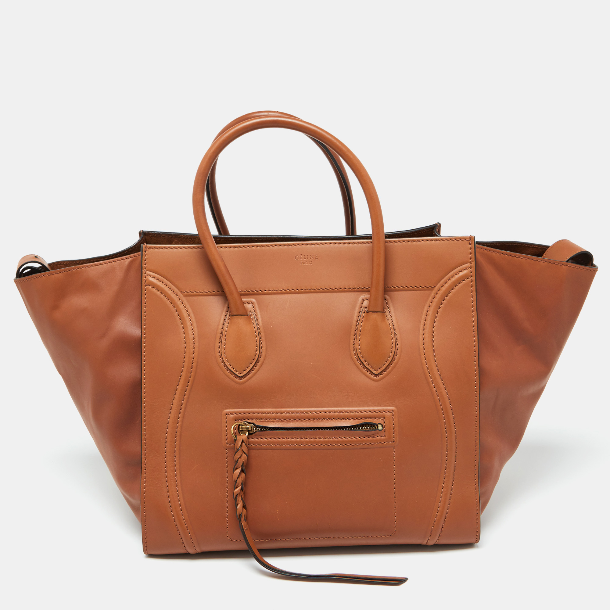 

Celine Brown Leather Medium Luggage Phantom Tote