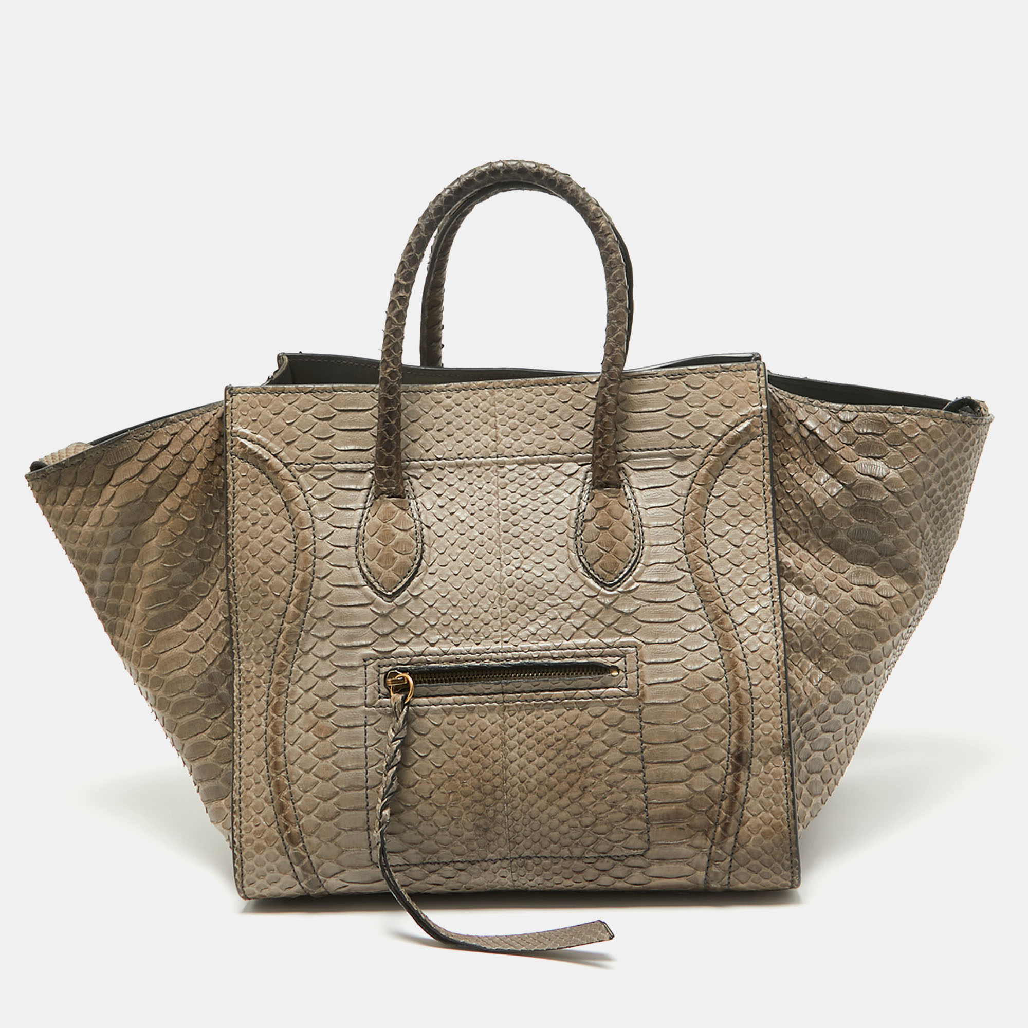 

Celine Beige Python  Luggage Phantom Tote